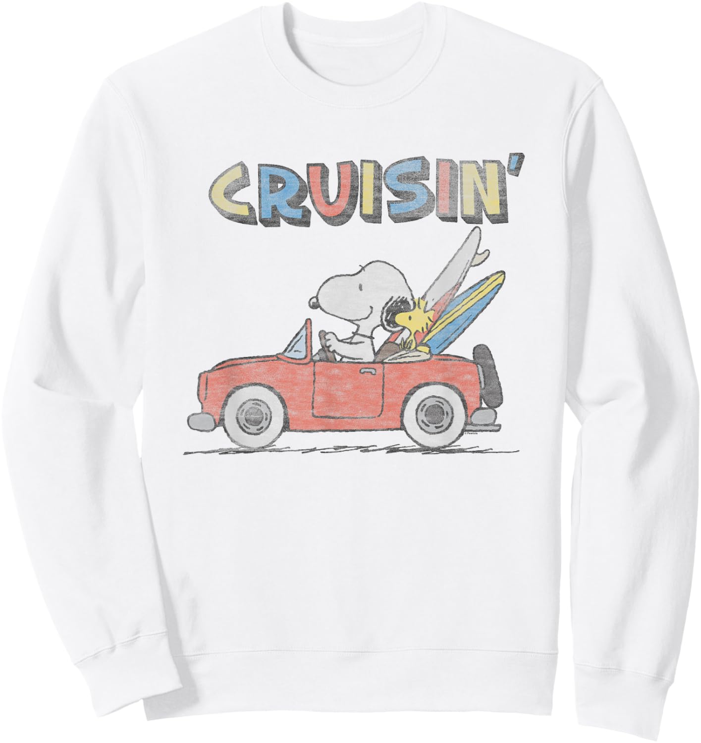 Peanuts Snoopy and Woodstock Cruisin' Sweatshirt - Sweatshirt | White