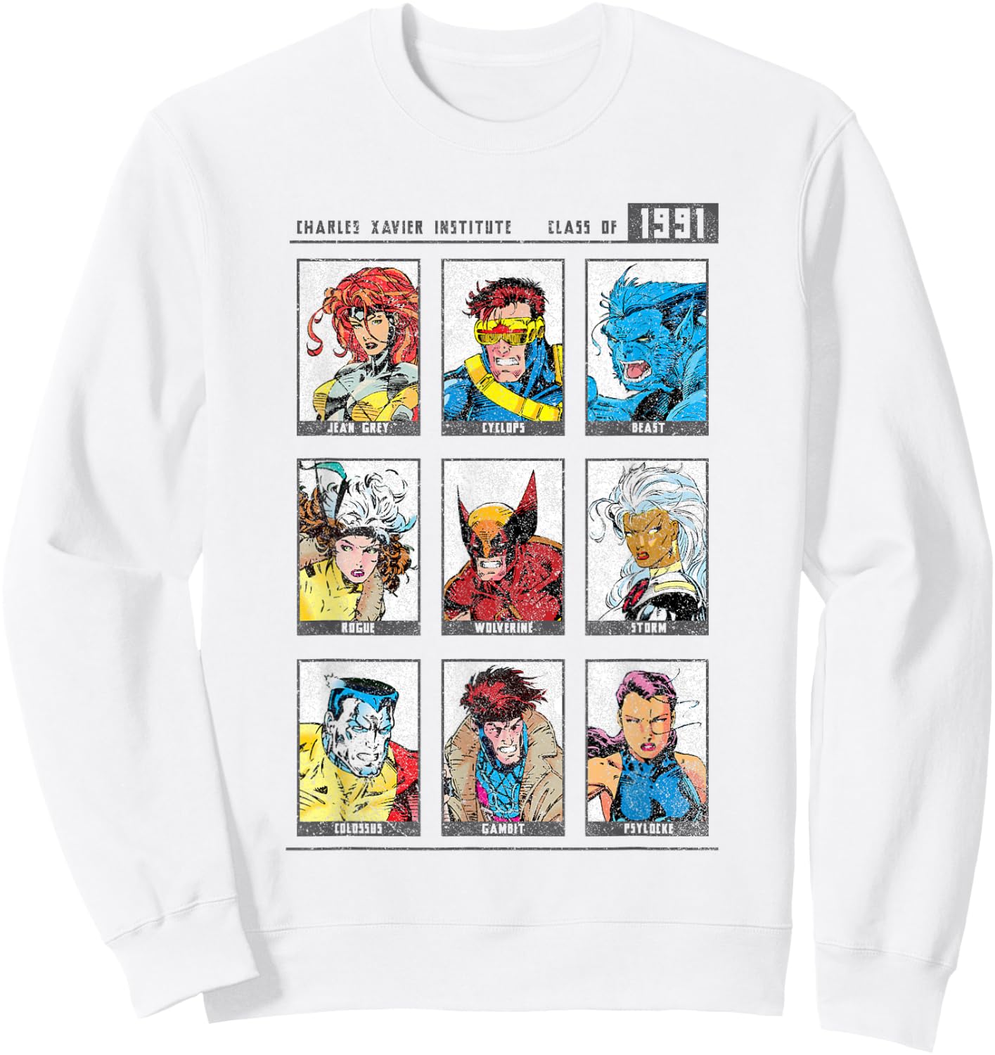 Marvel X-Men Charles Xavier Institute Class of 1991 Yearbook Sweatshirt - Sweatshirt | White