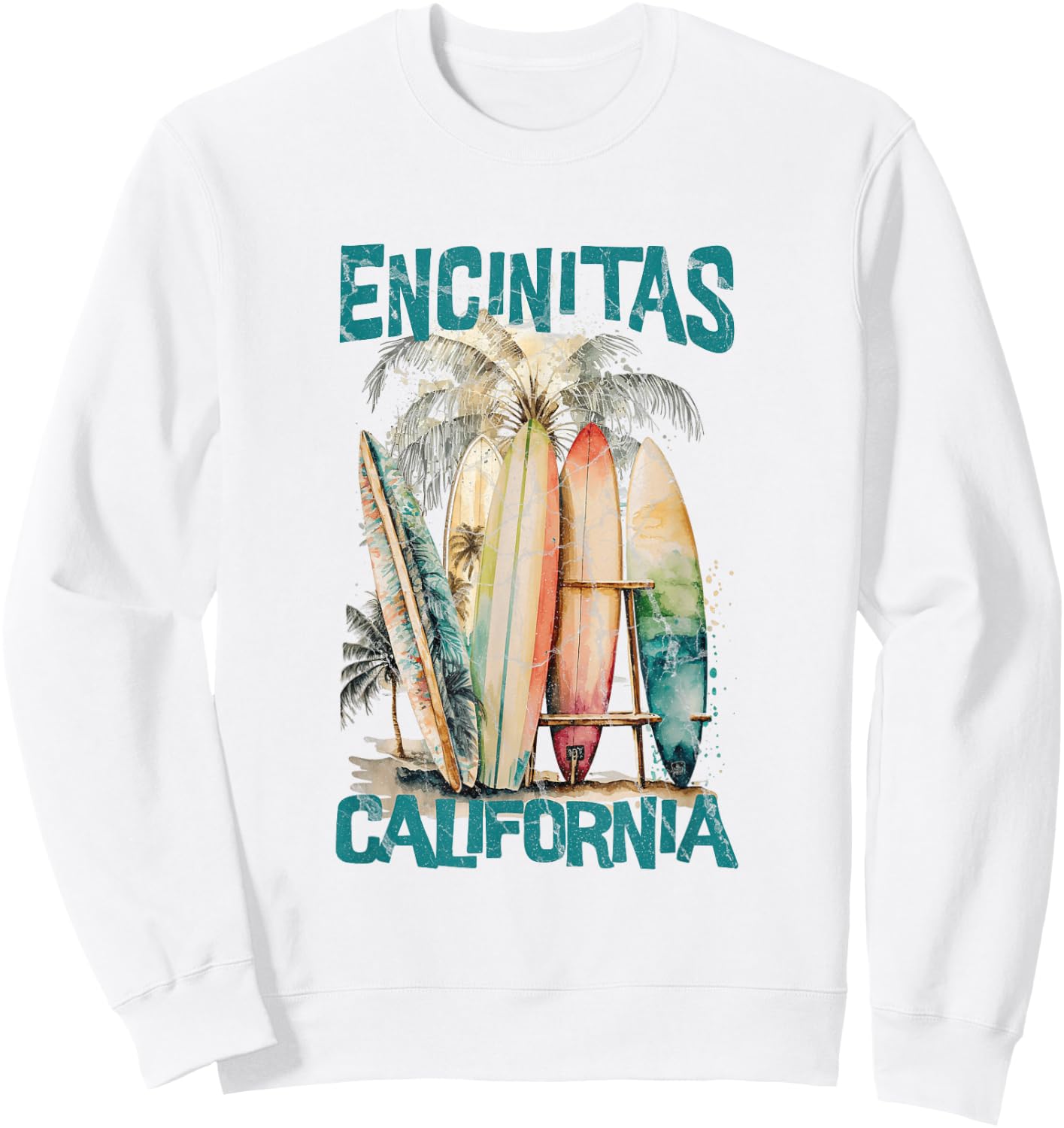 Encinitas California Sweatshirt - Sweatshirt | White