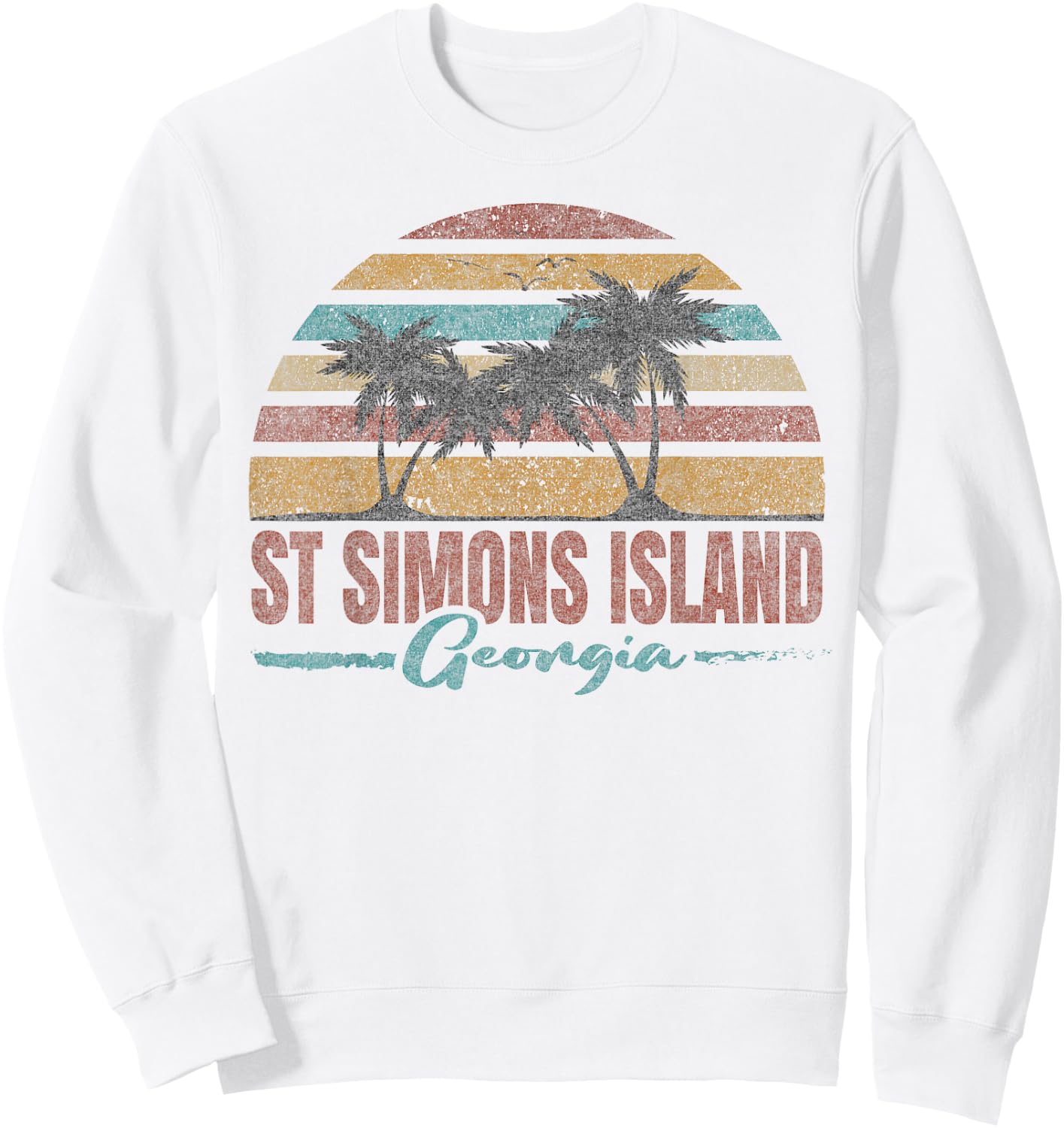 Beach Coastal City Vacation Souvenir St Simons Island Sweatshirt - Sweatshirt | White