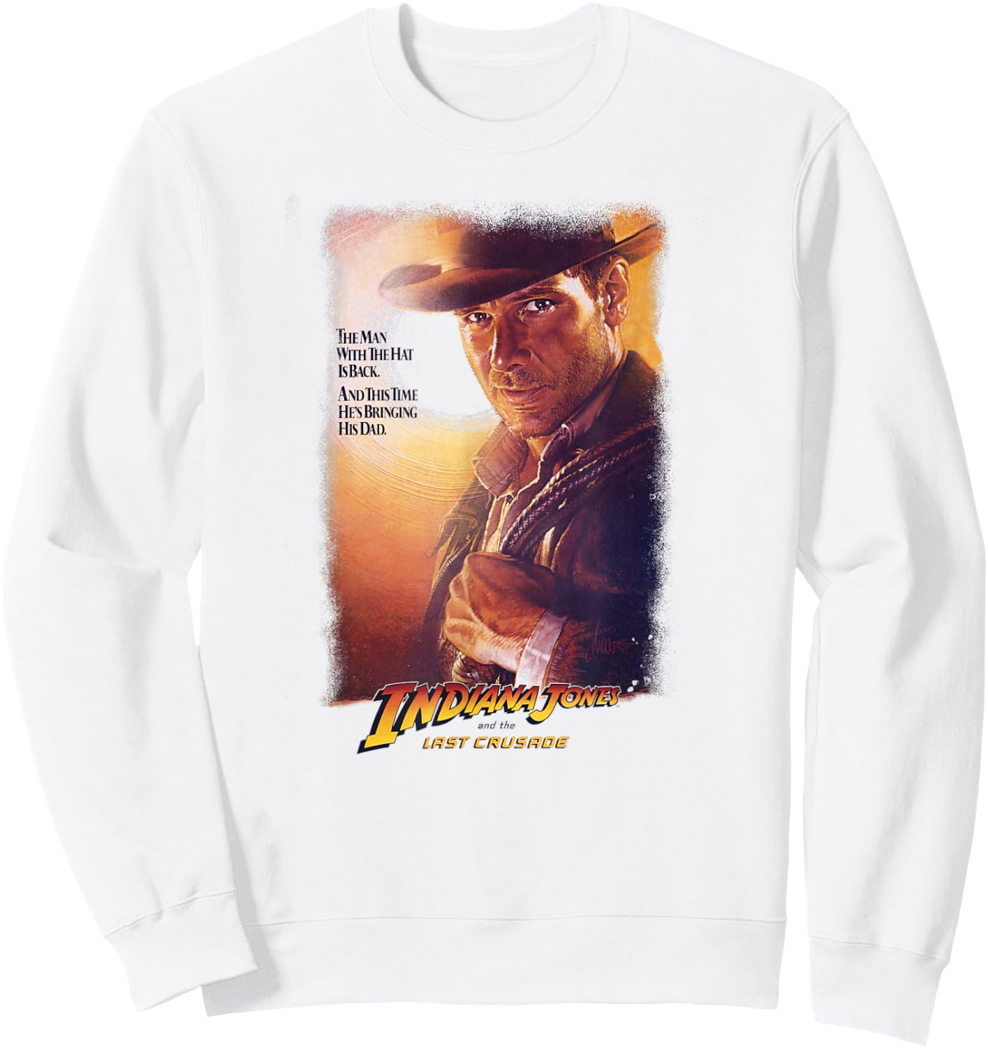 Indiana Jones and The Last Crusade Man with The Hat Poster Sweatshirt - Sweatshirt | White