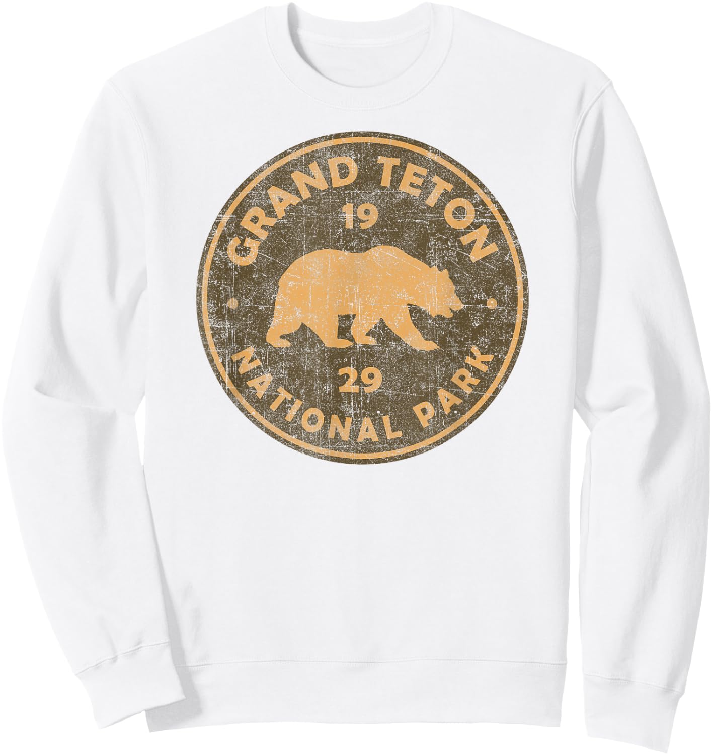 Retro Grand Teton National Park Wyoming Souvenir Hiking Sweatshirt - Sweatshirt | White