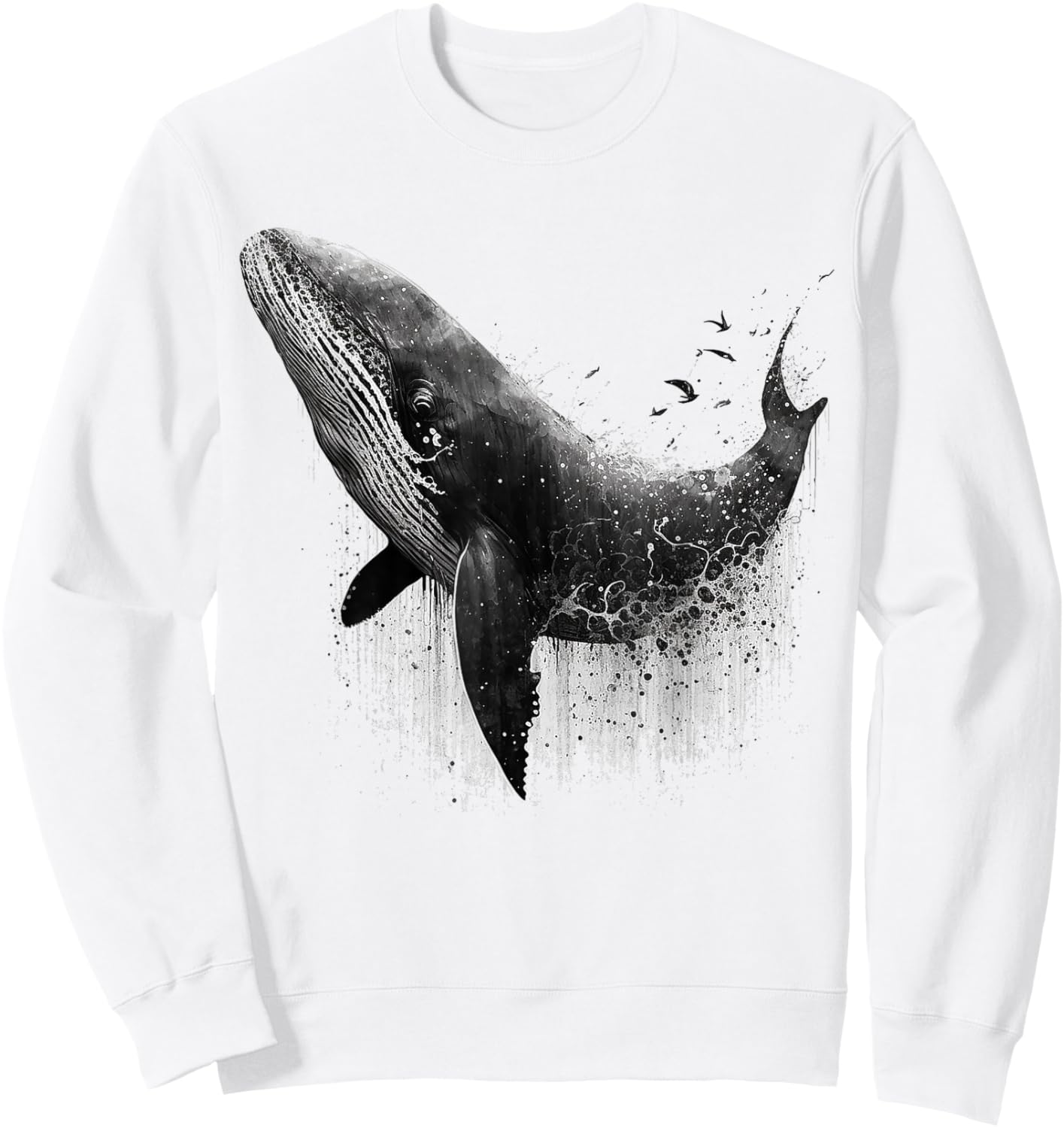 Whale Fish Art Colourful Animals Whale Sweatshirt - Sweatshirt | White