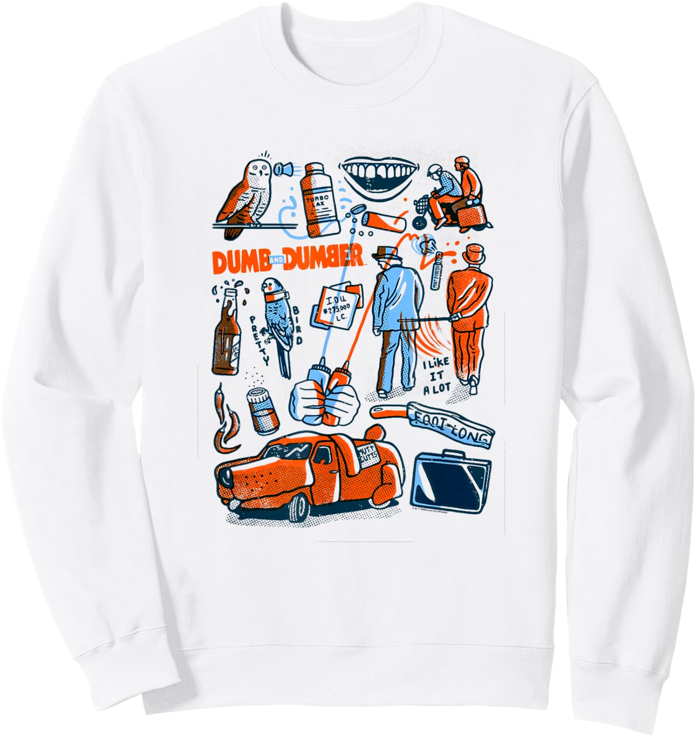 WB100 Dumb and Dumber Best Friend Moments & Icons Sweatshirt - Sweatshirt | White