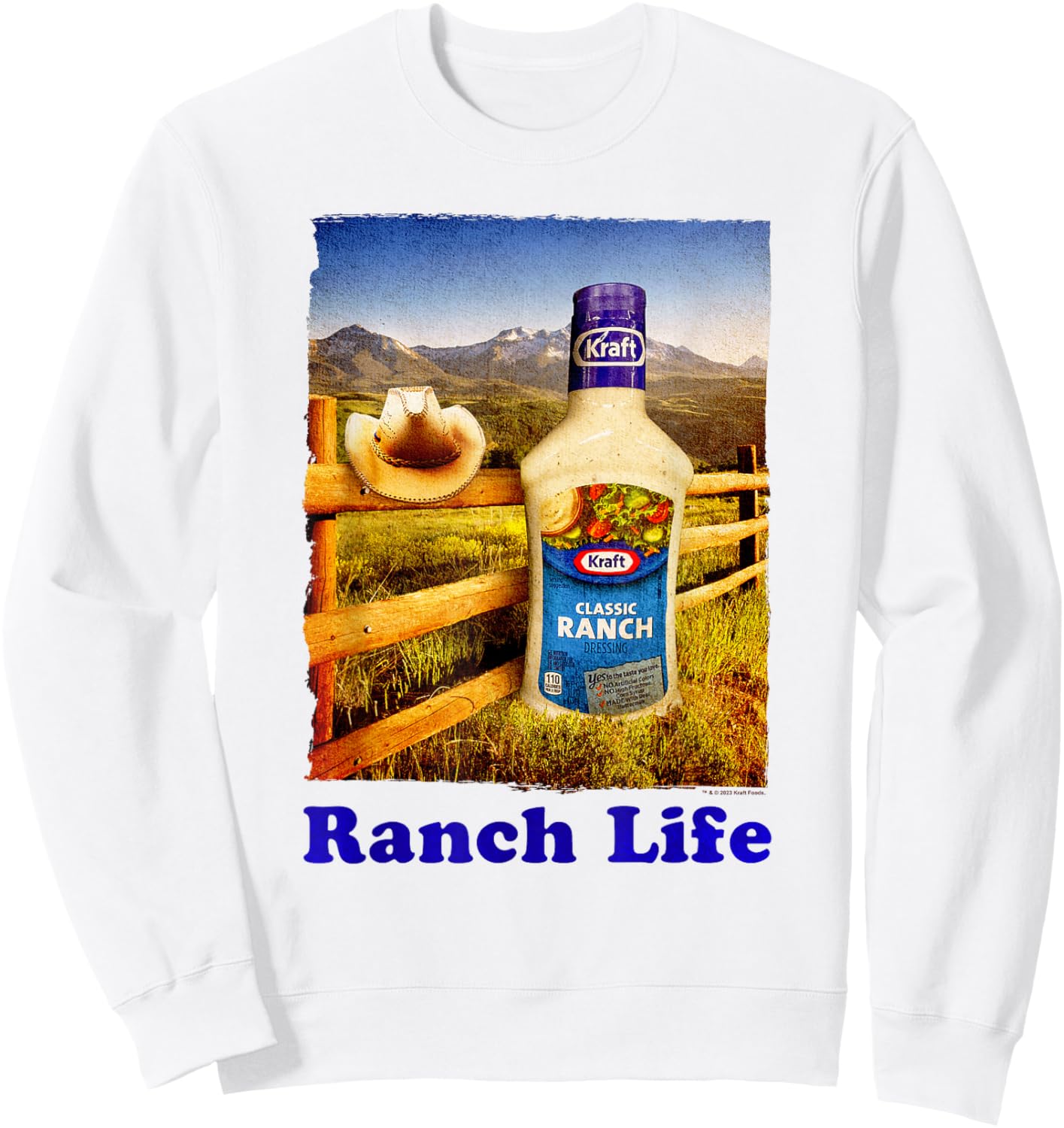 Heinz Kraft Ranch Life Classic Dressing Cowboy Portrait Sweatshirt - Sweatshirt | White