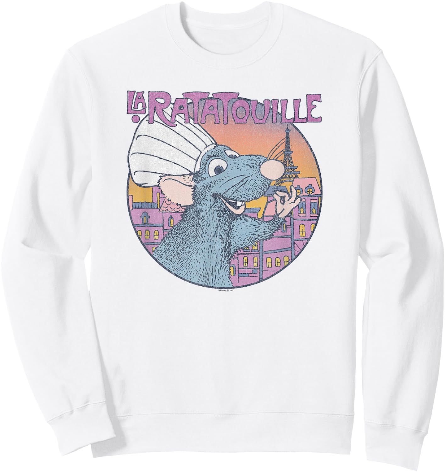 Disney Pixar Ratatouille Bon Appetit Circle Sign Small Sweatshirt - Sweatshirt | White