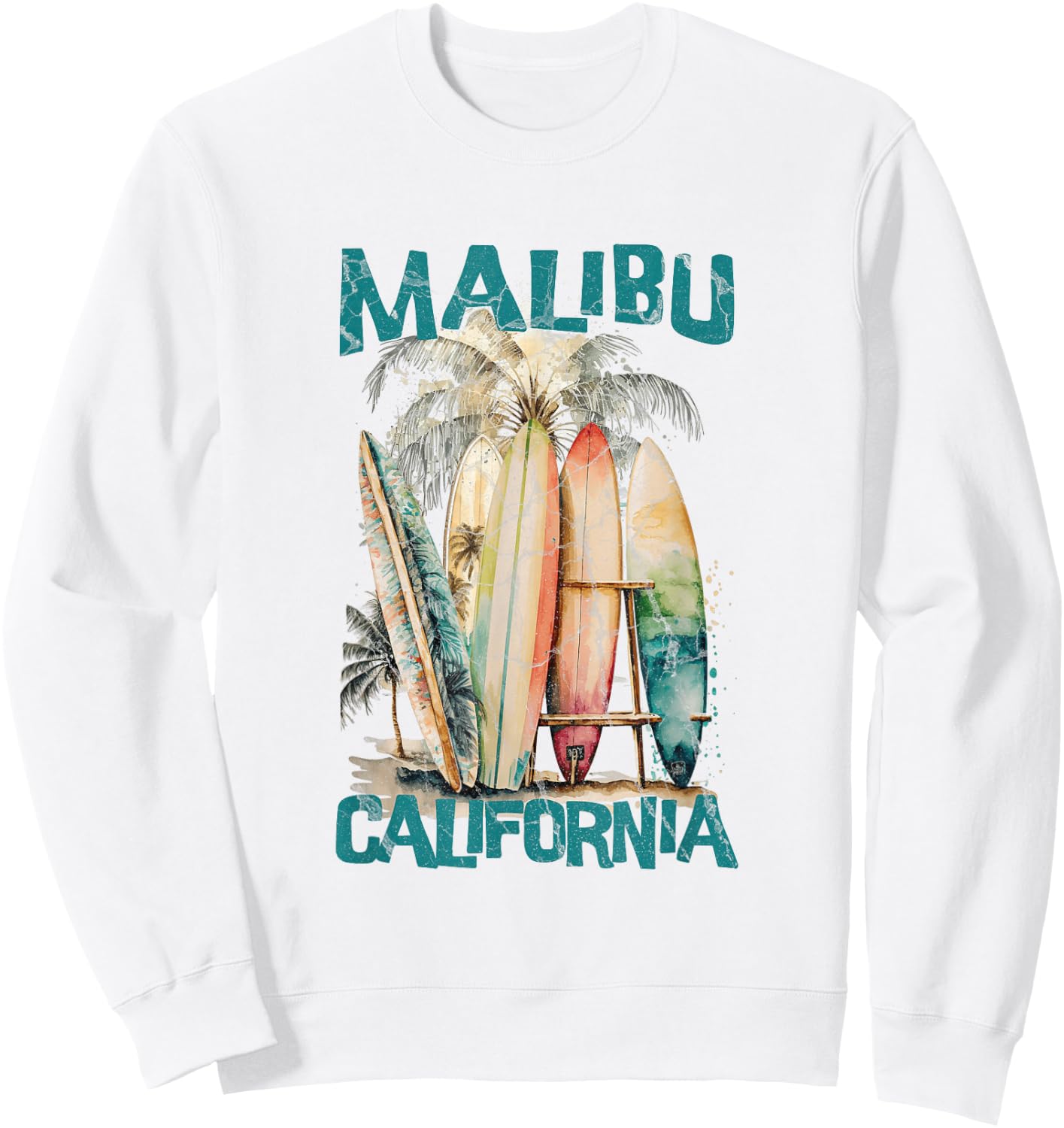 Malibu California Sweatshirt - Sweatshirt | White