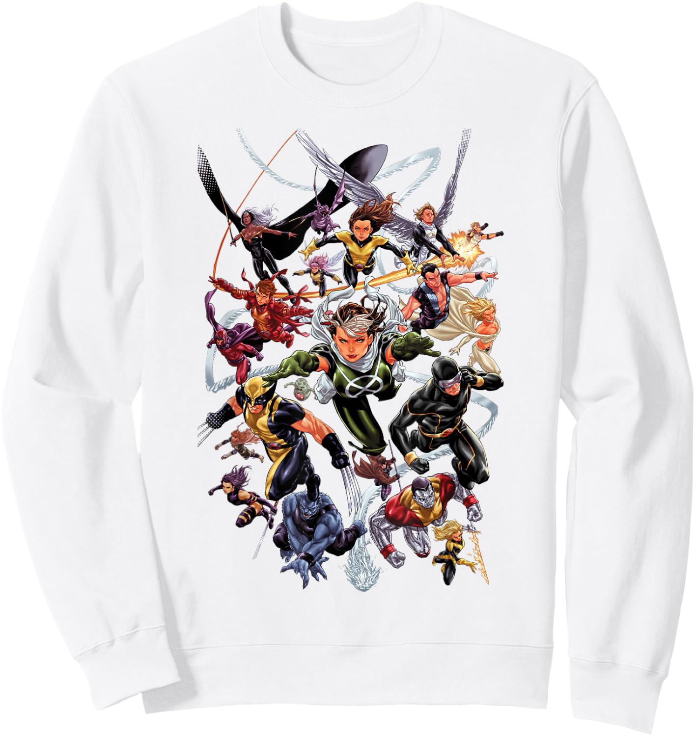 Marvel Comics Retro Classic X-Men Super Hero Flight Poster Sweatshirt - Sweatshirt | White