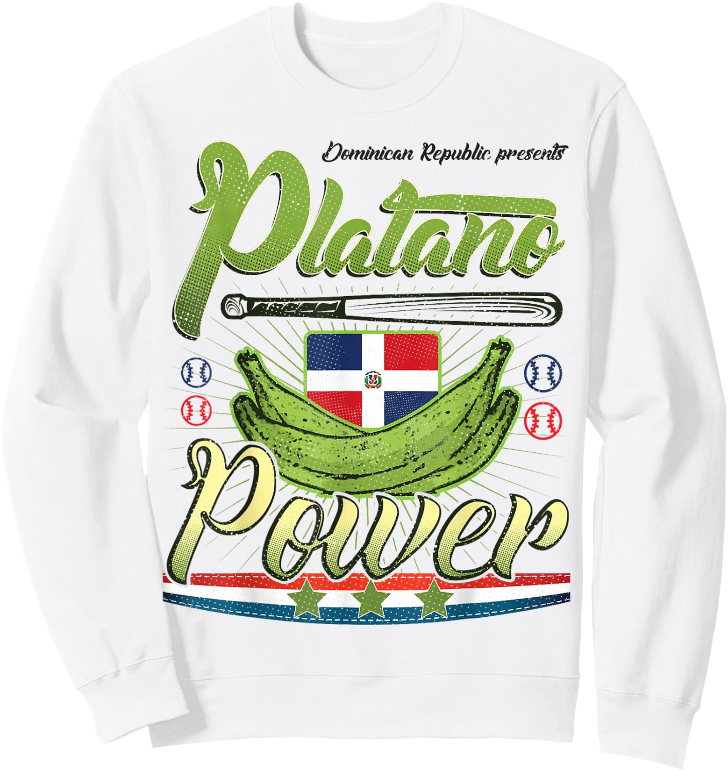 Dominican Republic Flag platano power Sweatshirt - Sweatshirt | White