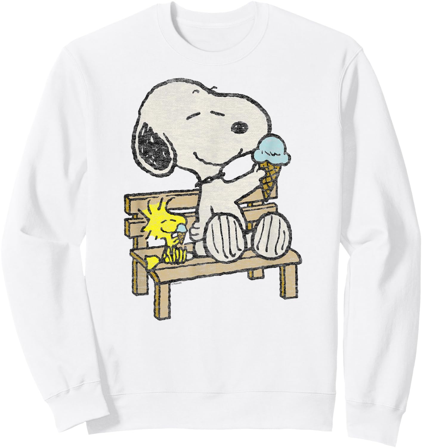 Peanuts - Snoopy Woodstock Bench Sweatshirt - Sweatshirt | White