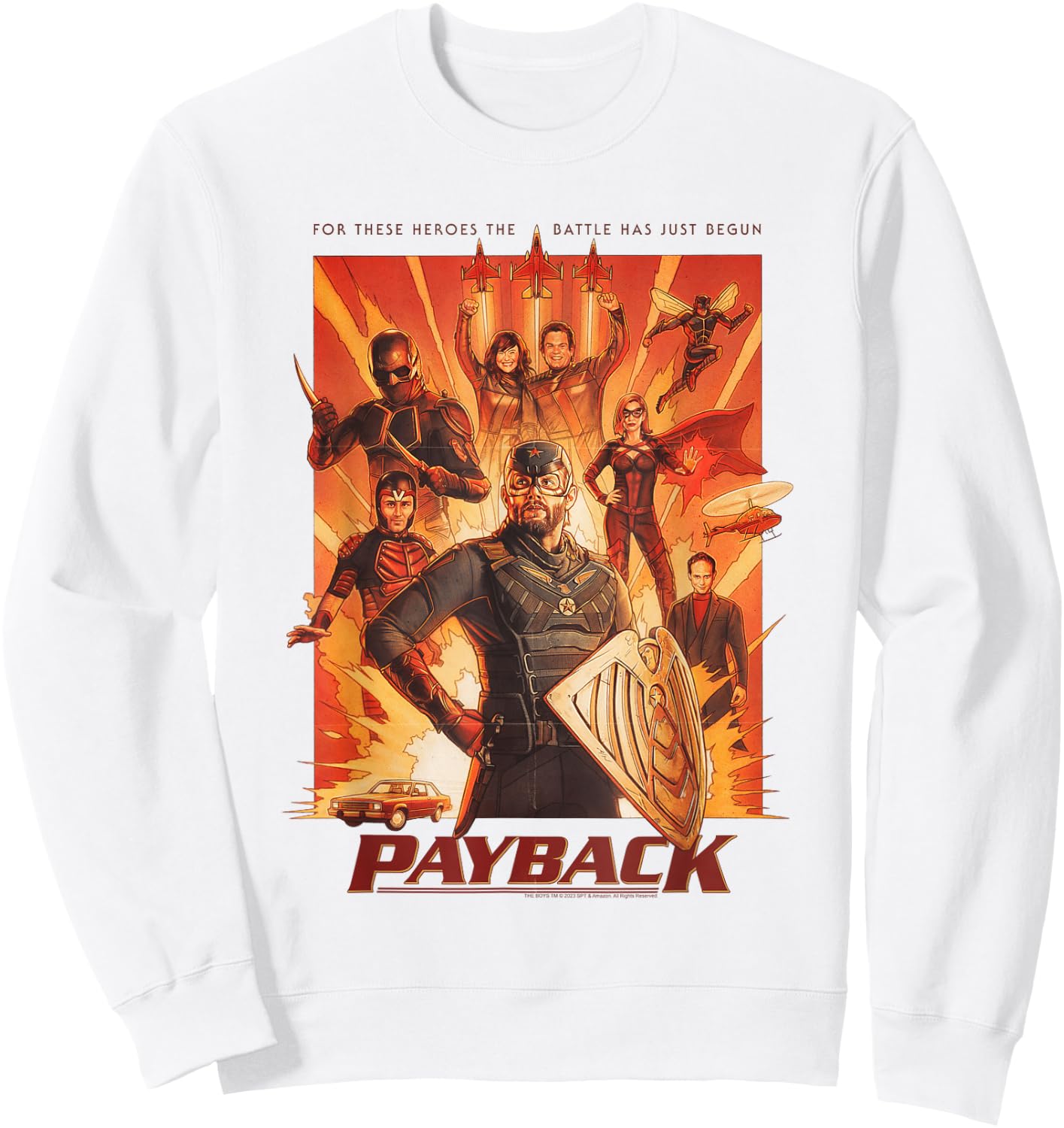 The Boys Soldier Boy Supe Payback Retro Collage Sweatshirt - Sweatshirt | White