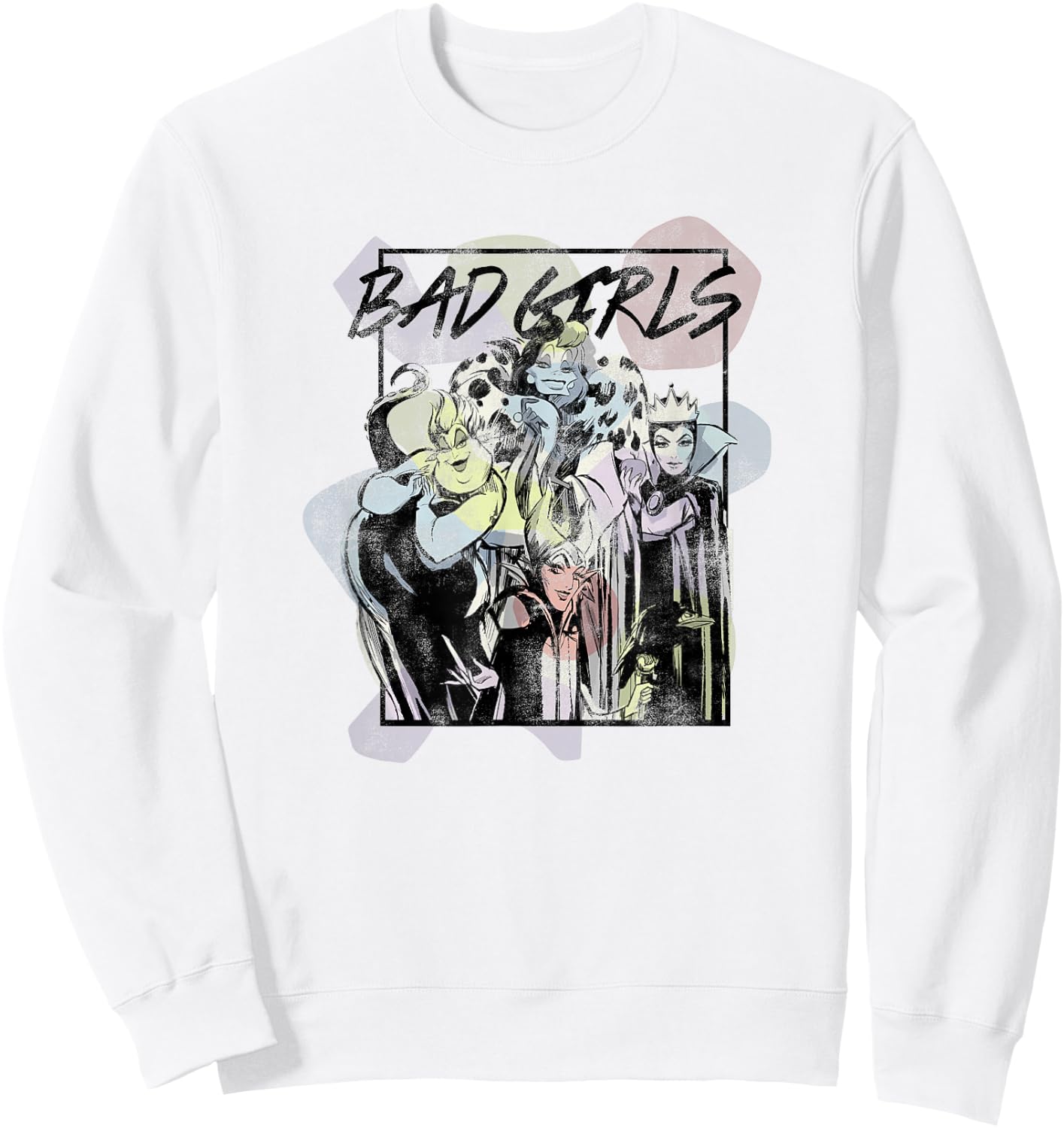 Disney Villains Bad Girls Sketch Poster Sweatshirt - Sweatshirt | White