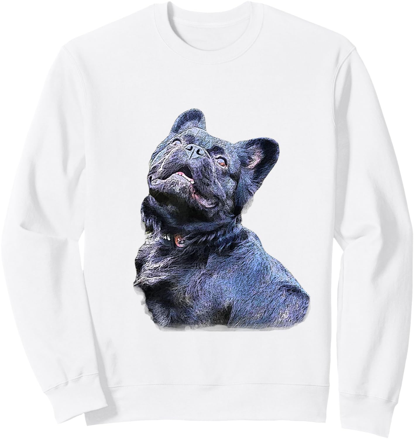 Fluffy Frenchie French Bulldog Top Women Kids Sweatshirt - Sweatshirt | White