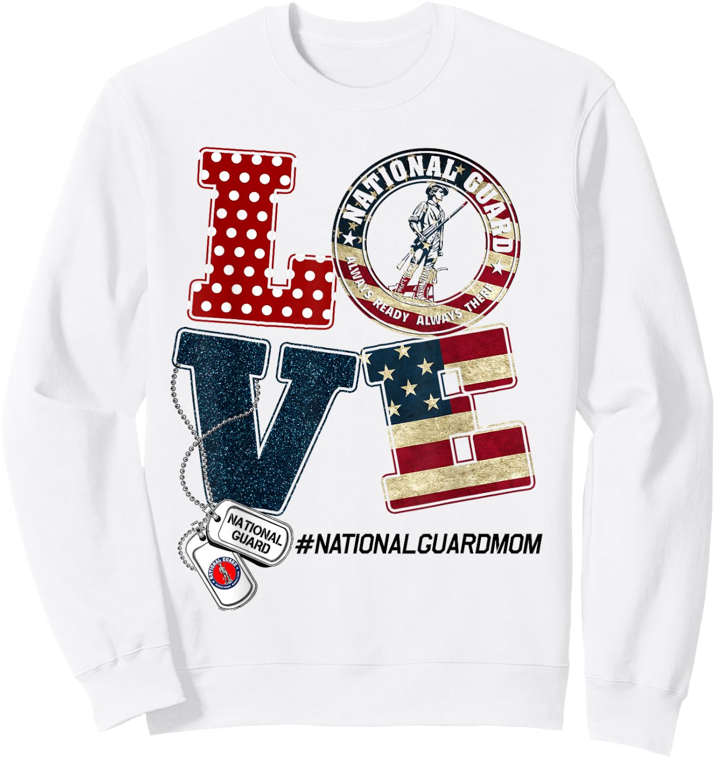 Love National Guard Mom Graduation Proud National Guard Mom Sweatshirt - Sweatshirt | White