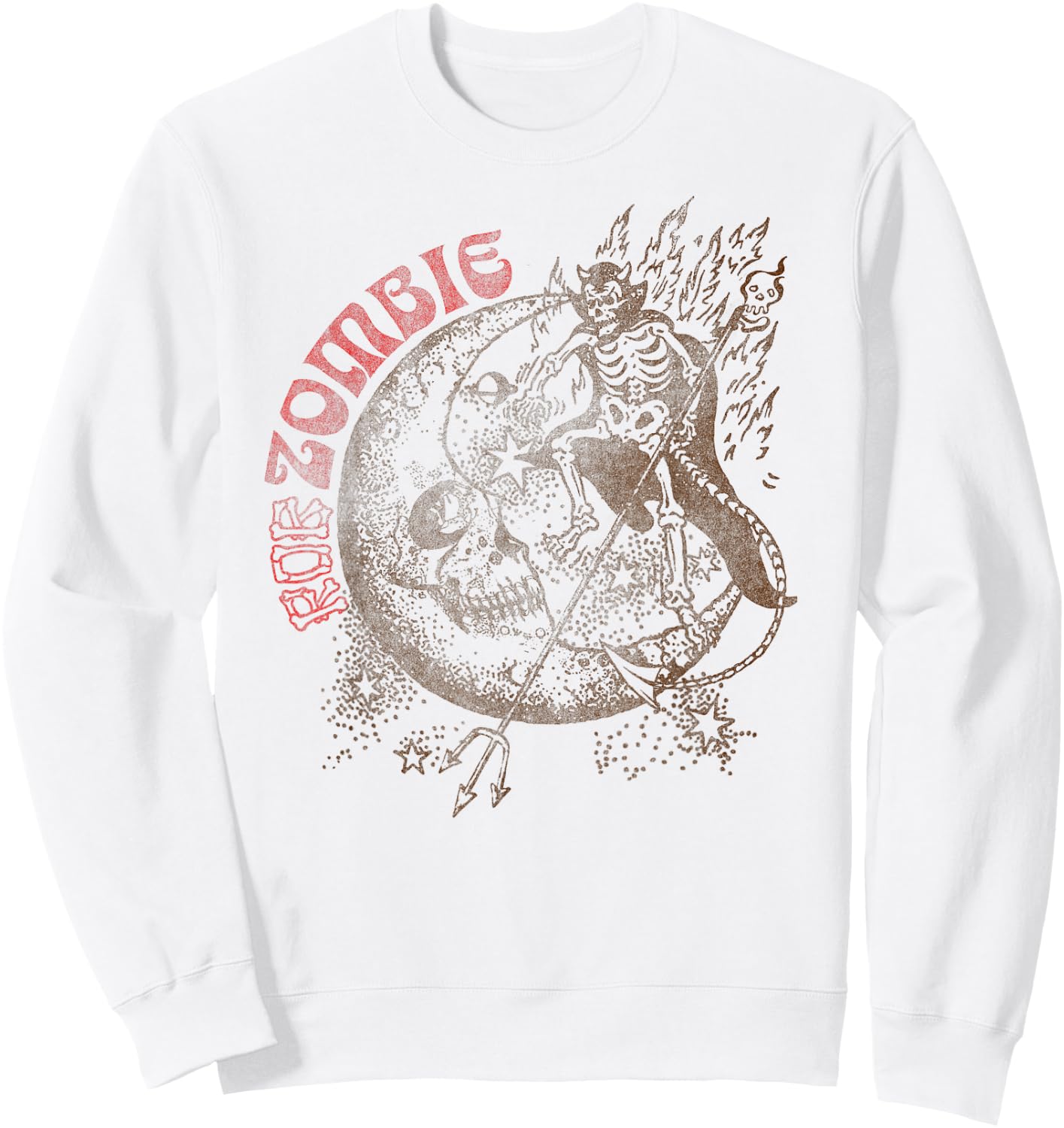 Rob Zombie – Moon And The Devil On White Sweatshirt - Sweatshirt | White