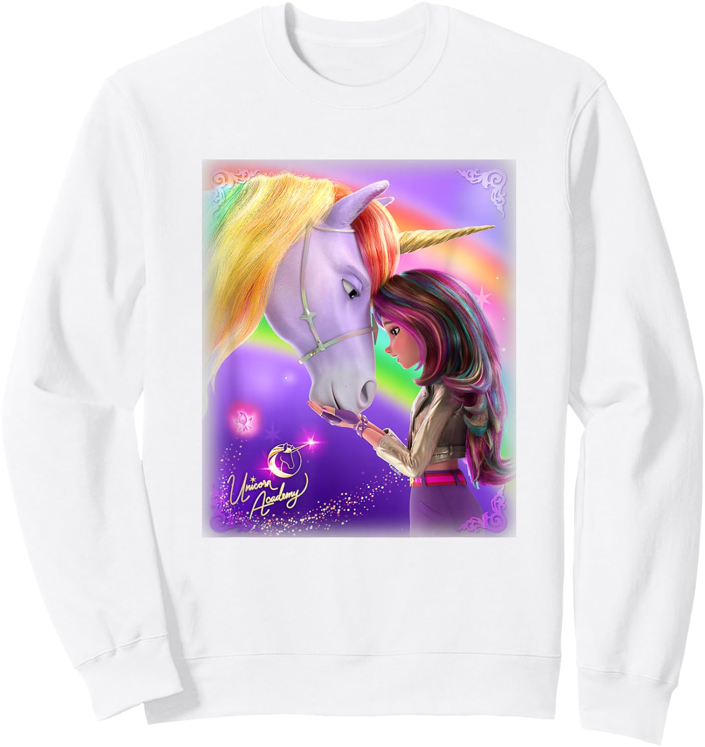 Unicorn Academy Connection Graphic Logo Sweatshirt - Sweatshirt | White