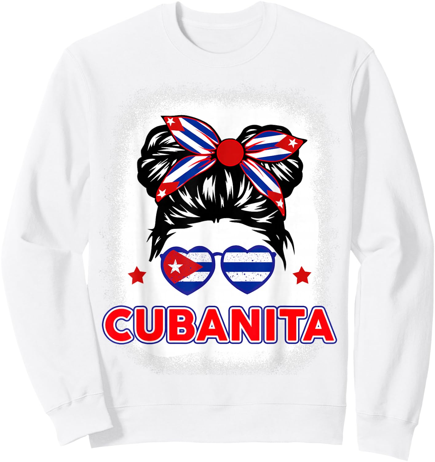 Cubanita Cuba Flag Cuban Girl Hispanic Heritage Kids Women Sweatshirt - Sweatshirt | White