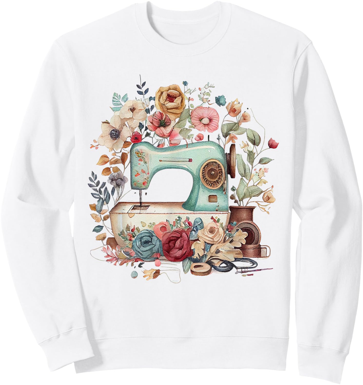 Vintage Quilting Yarn Graphic Seamstress Sewing Themed Sweatshirt - Sweatshirt | White