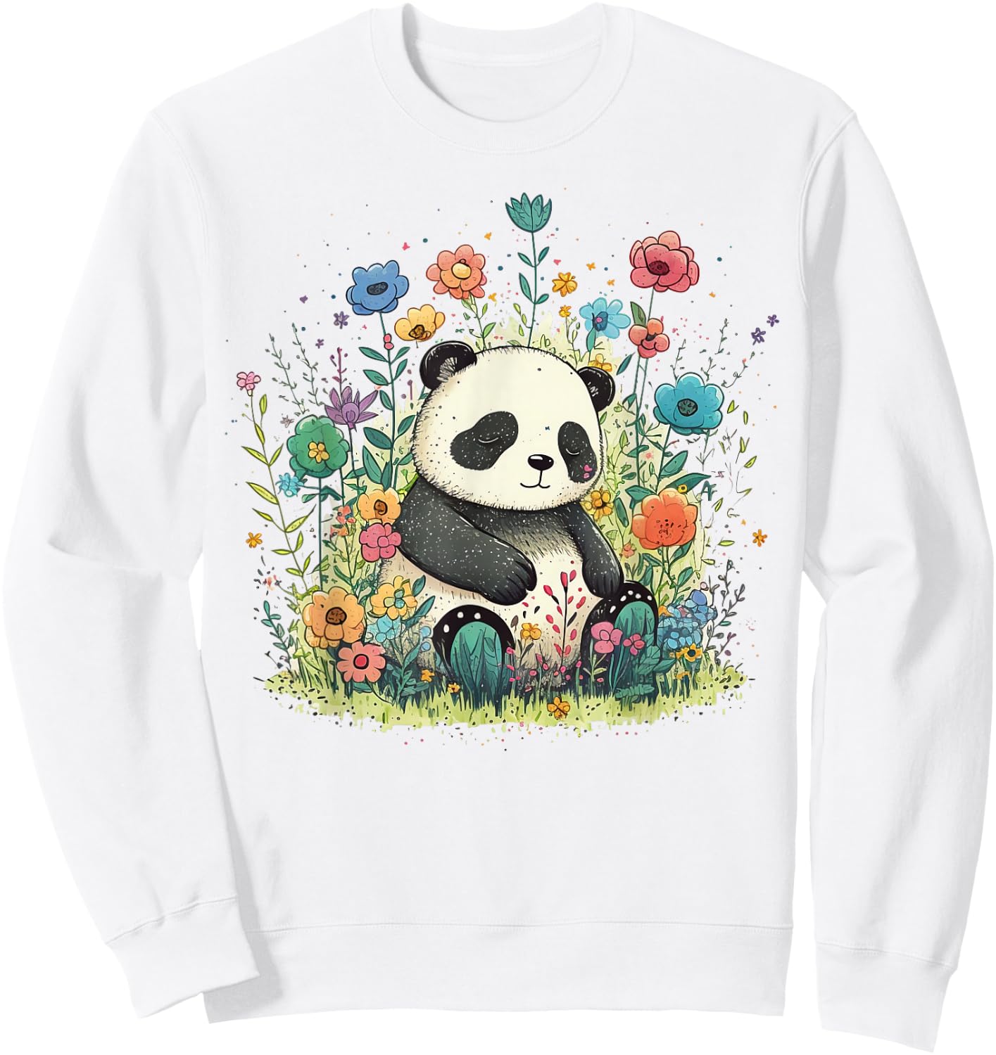 Cute Baby Panda on Panda Children and Panda Kids Sweatshirt - Sweatshirt | White