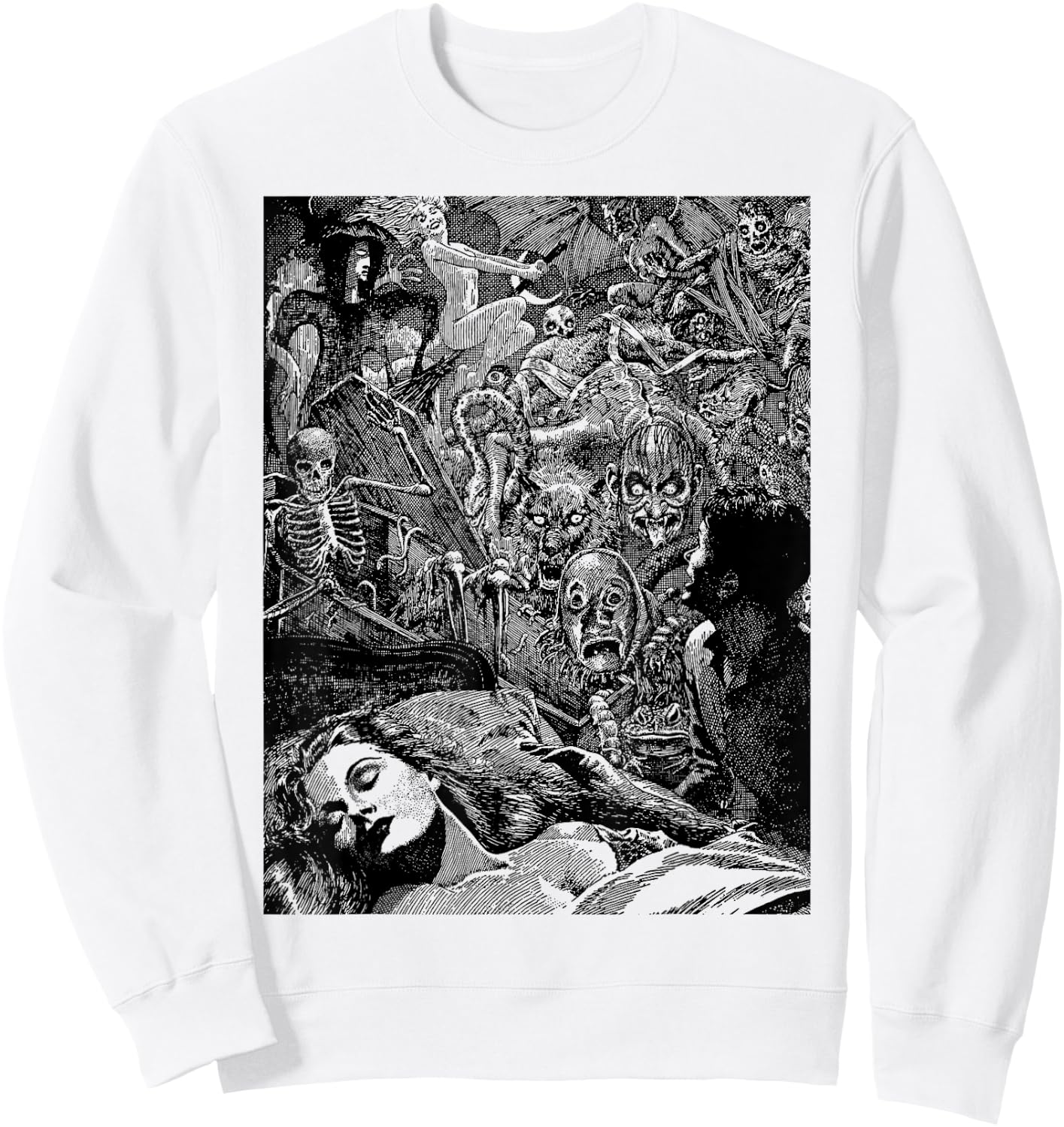 Classic Halloween Monsters Slasher Horror Movie Horror Show Sweatshirt - Sweatshirt | White