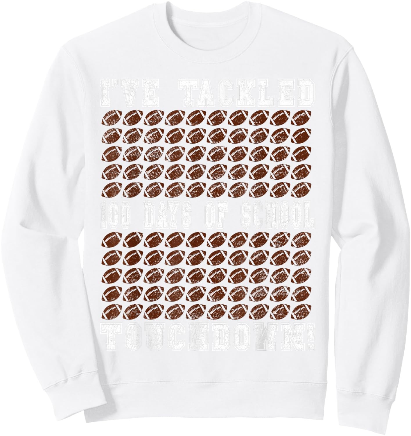 100 Days of School Party - Football 100th Day of School Sweatshirt - Sweatshirt | White