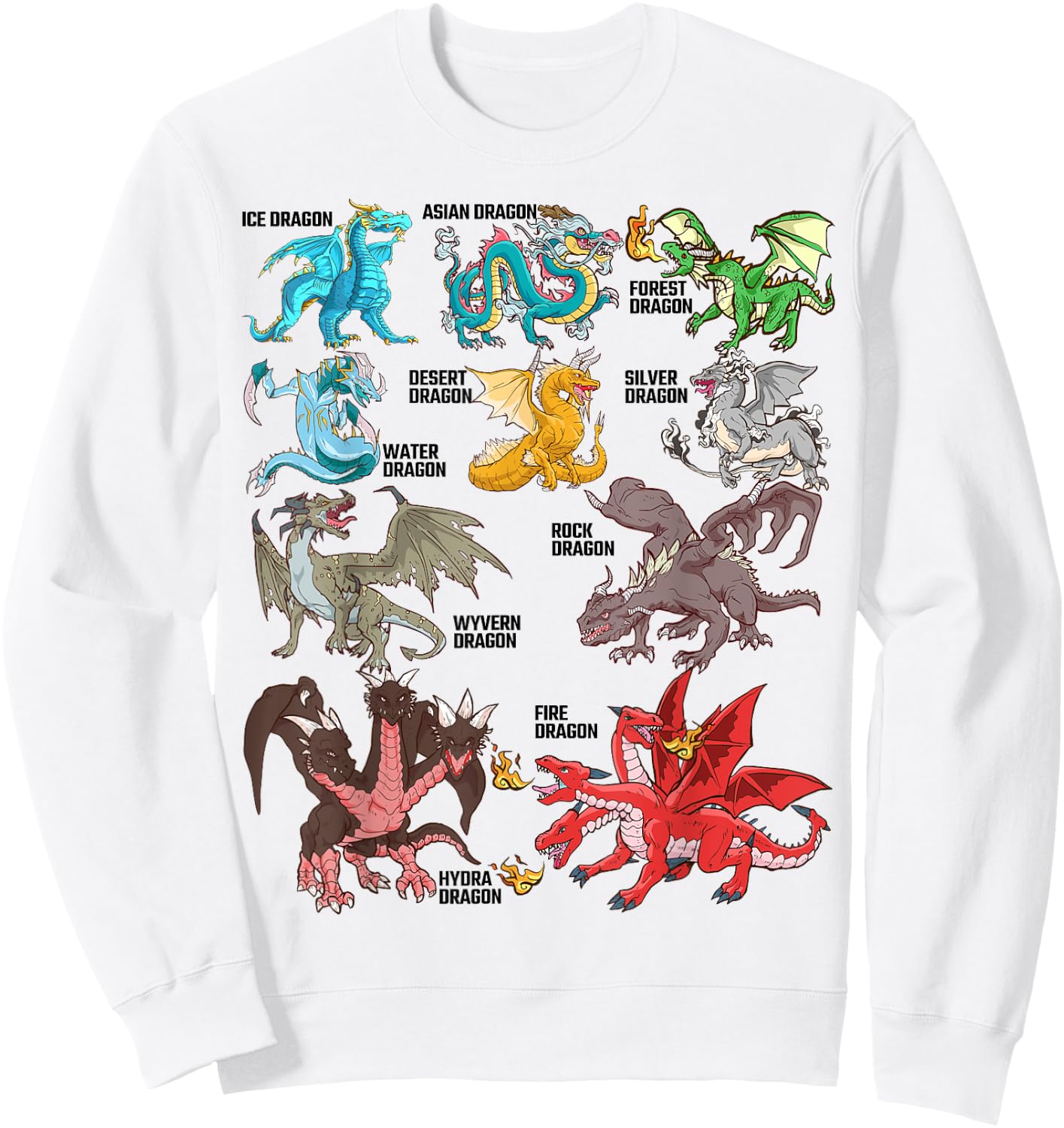 Dragon Types for Dragon Lovers the Dragon Type Sweatshirt - Sweatshirt | White