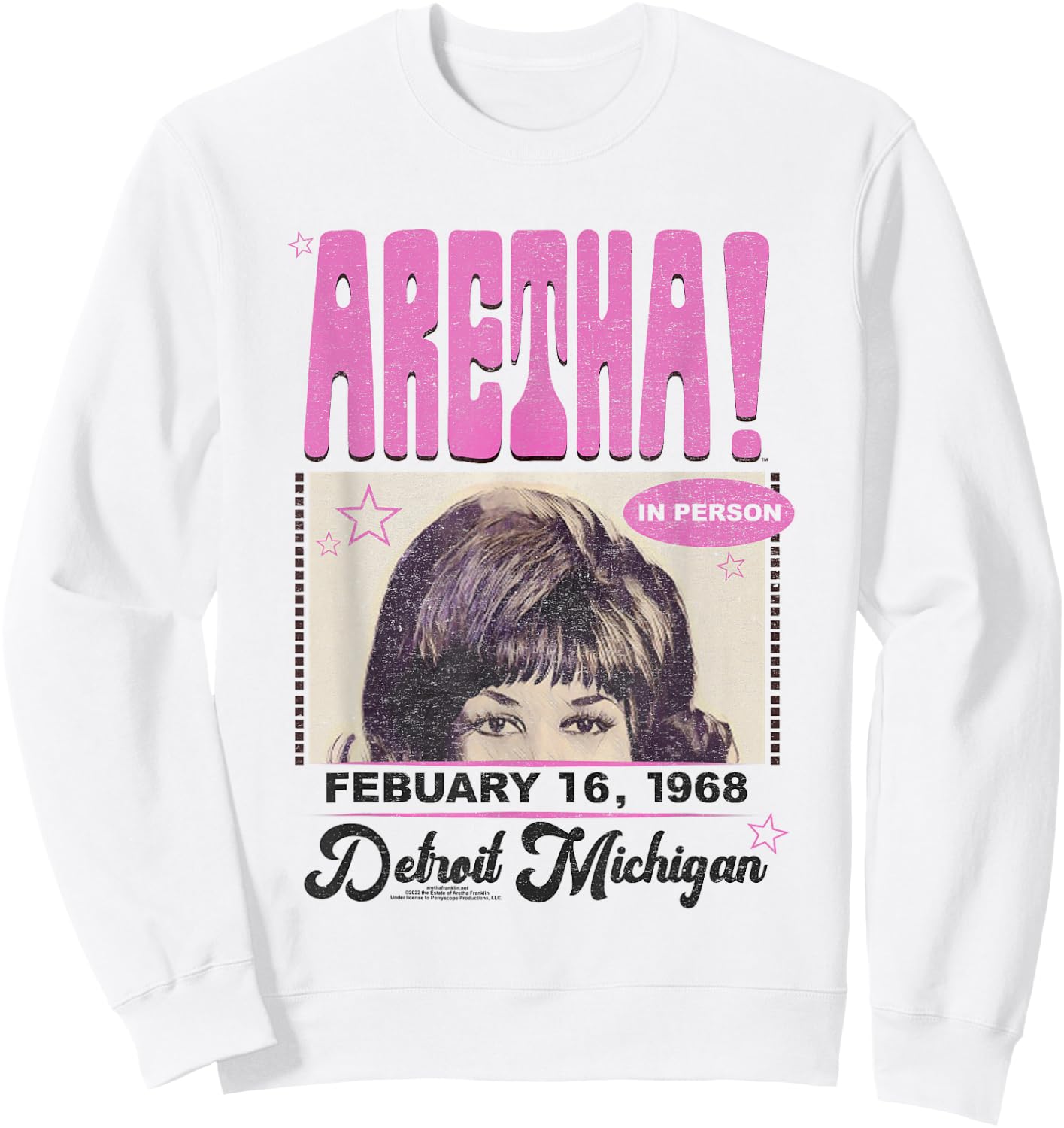 Aretha Franklin DETROIT Sweatshirt - Sweatshirt | White