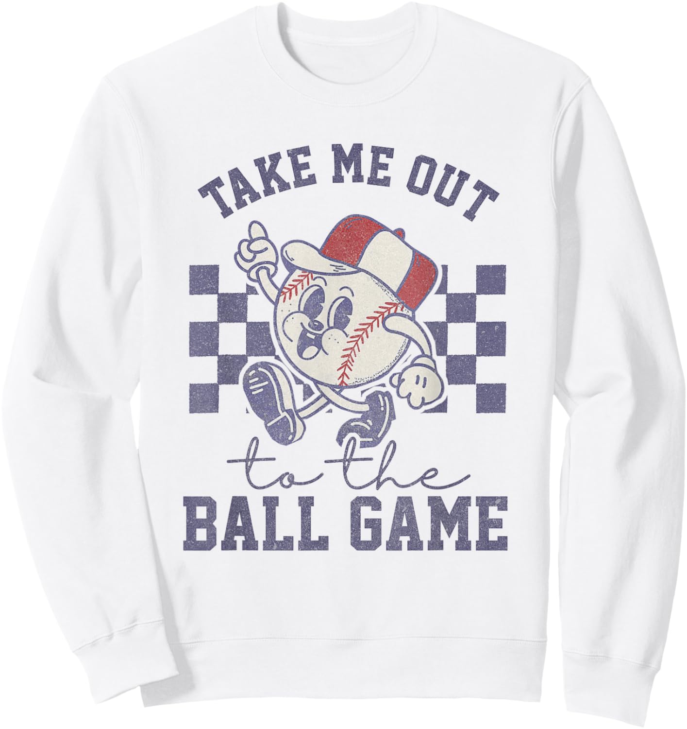 Take Me Out To The Baseball Ball Game Softball Vintage Sweatshirt - Sweatshirt | White