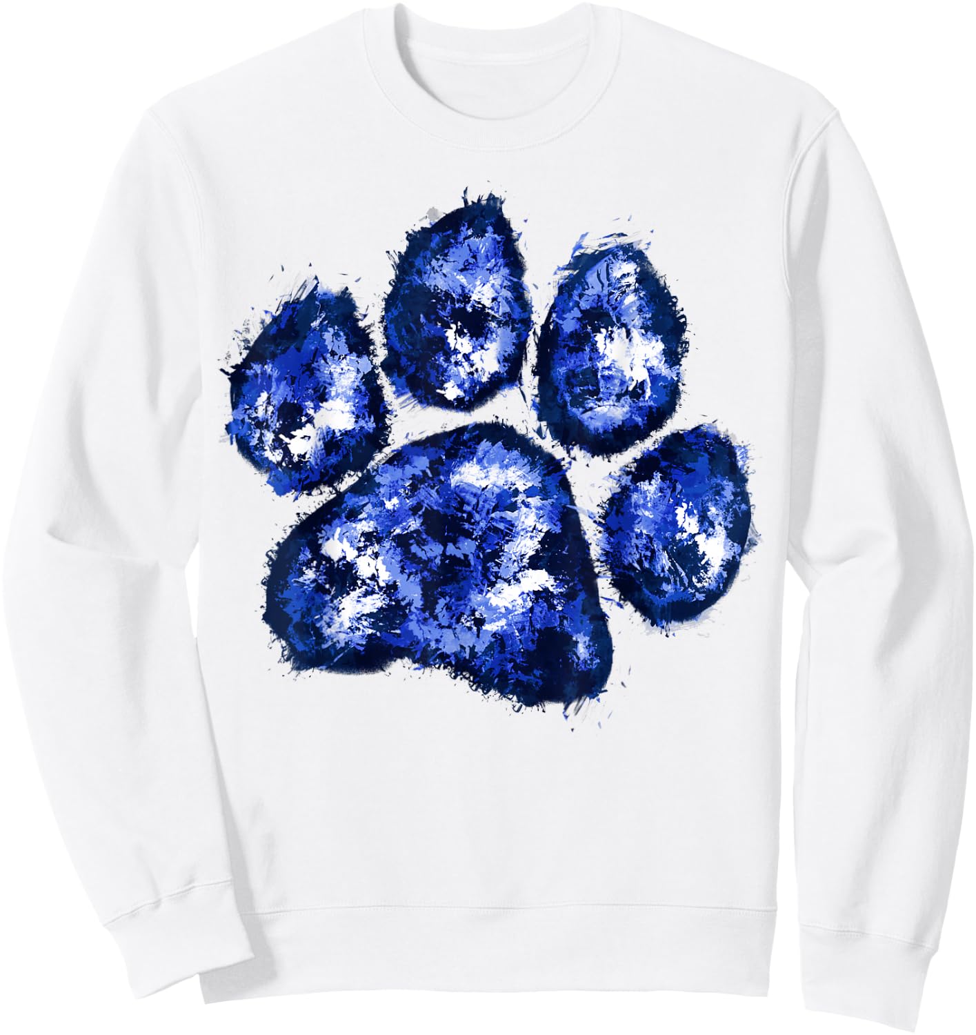 Wildcats Paw Print Blue Wildcats Wild Cat Animal Sports Sweatshirt - Sweatshirt | White
