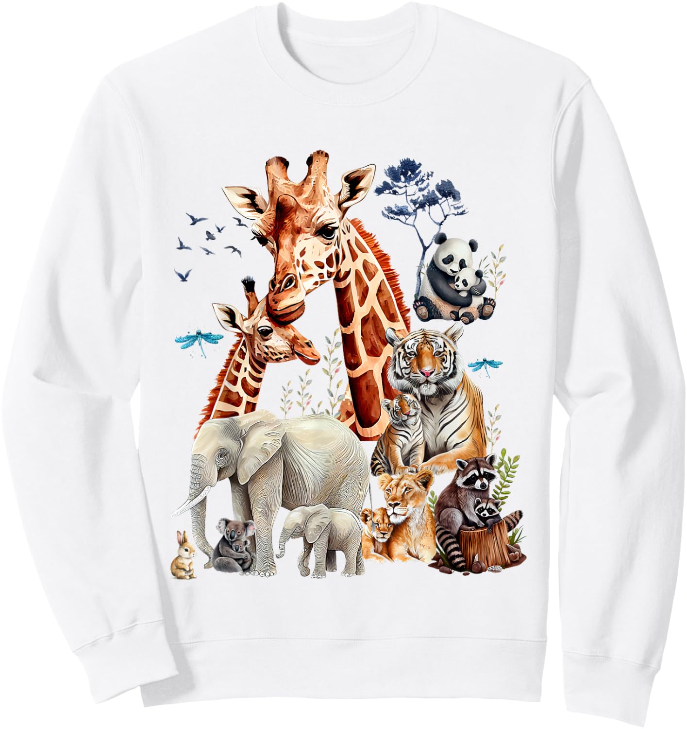 Jungle Animal Wildlife Safari Forest Zoo Theme Wild Animals Sweatshirt - Sweatshirt | White