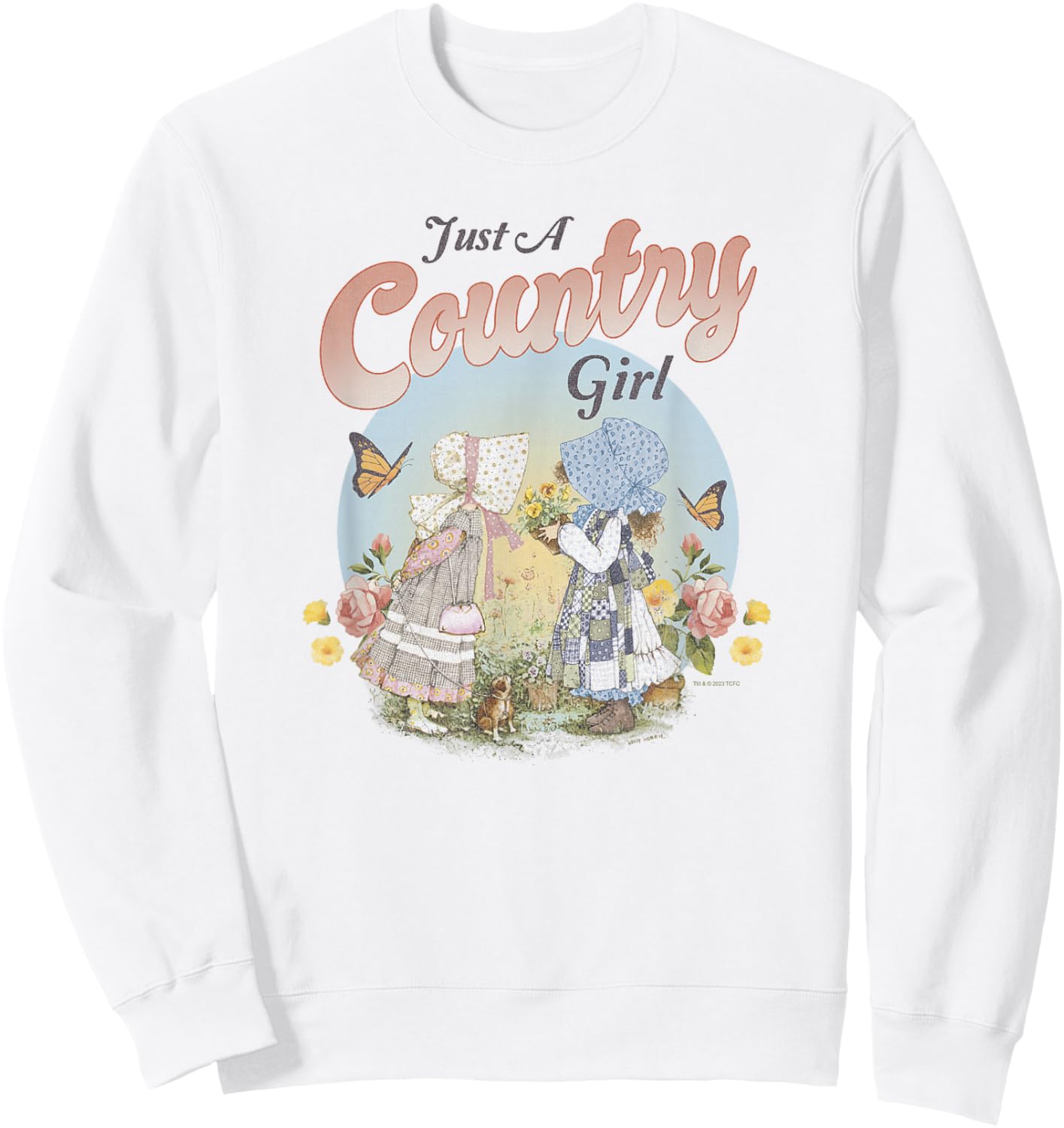 Holly Hobbie Just A County Girl Cute Spring Vintage Logo Sweatshirt - Sweatshirt | White