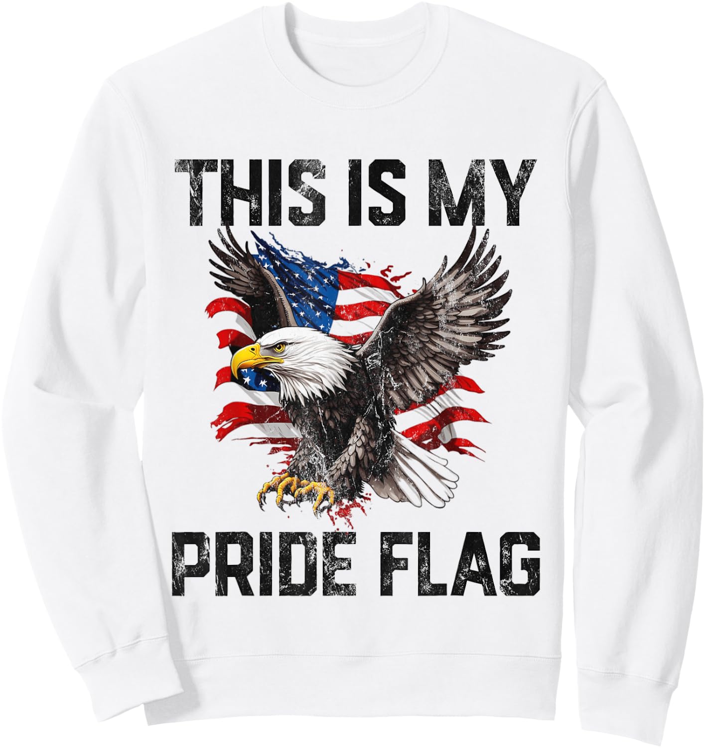 This Is My Pride Flag USA American 4th of July Patriotic Sweatshirt - Sweatshirt | White