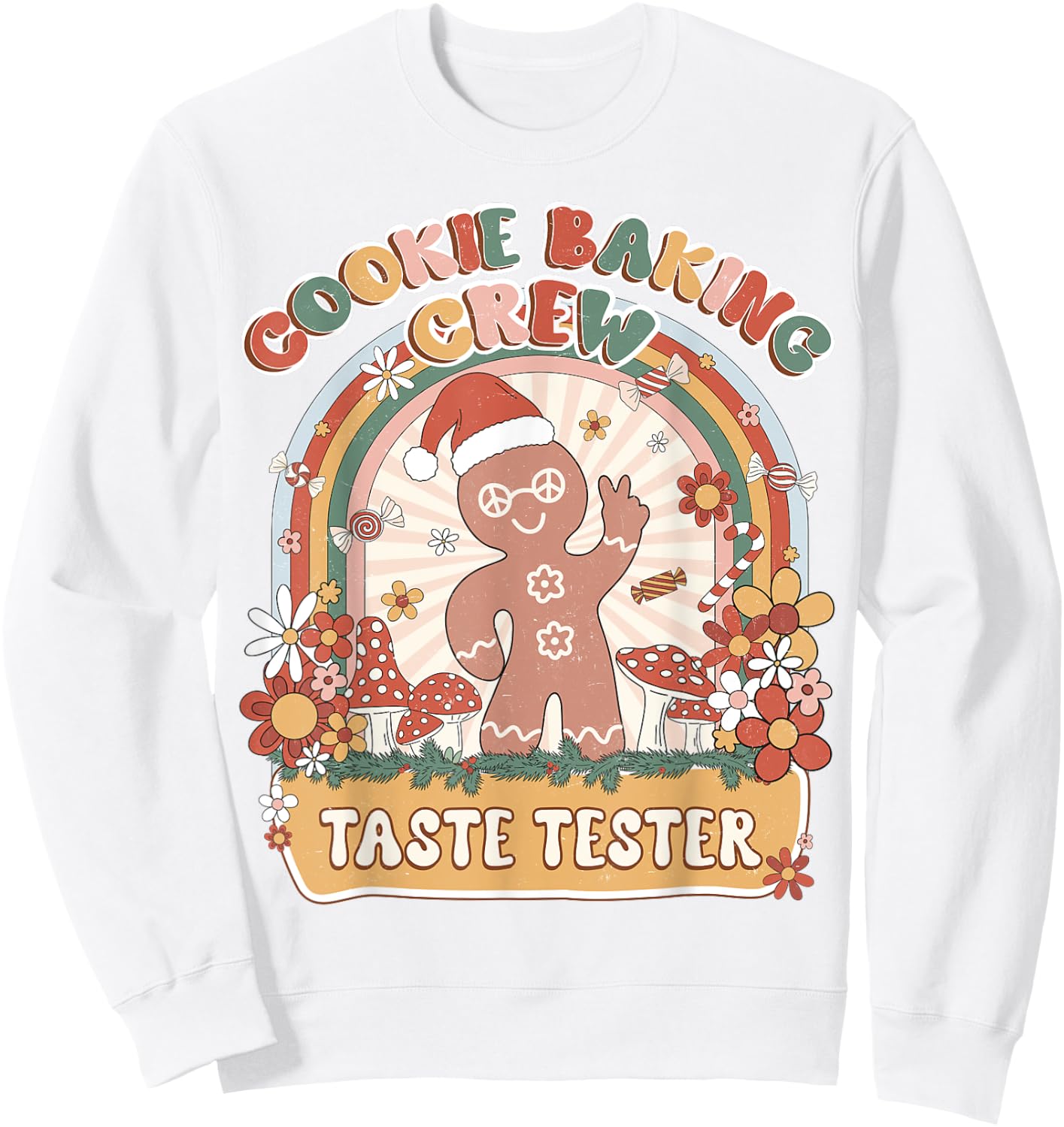 Taste Tester Cookie Baking Crew Retro Groovy Matching Family Sweatshirt - Sweatshirt | White