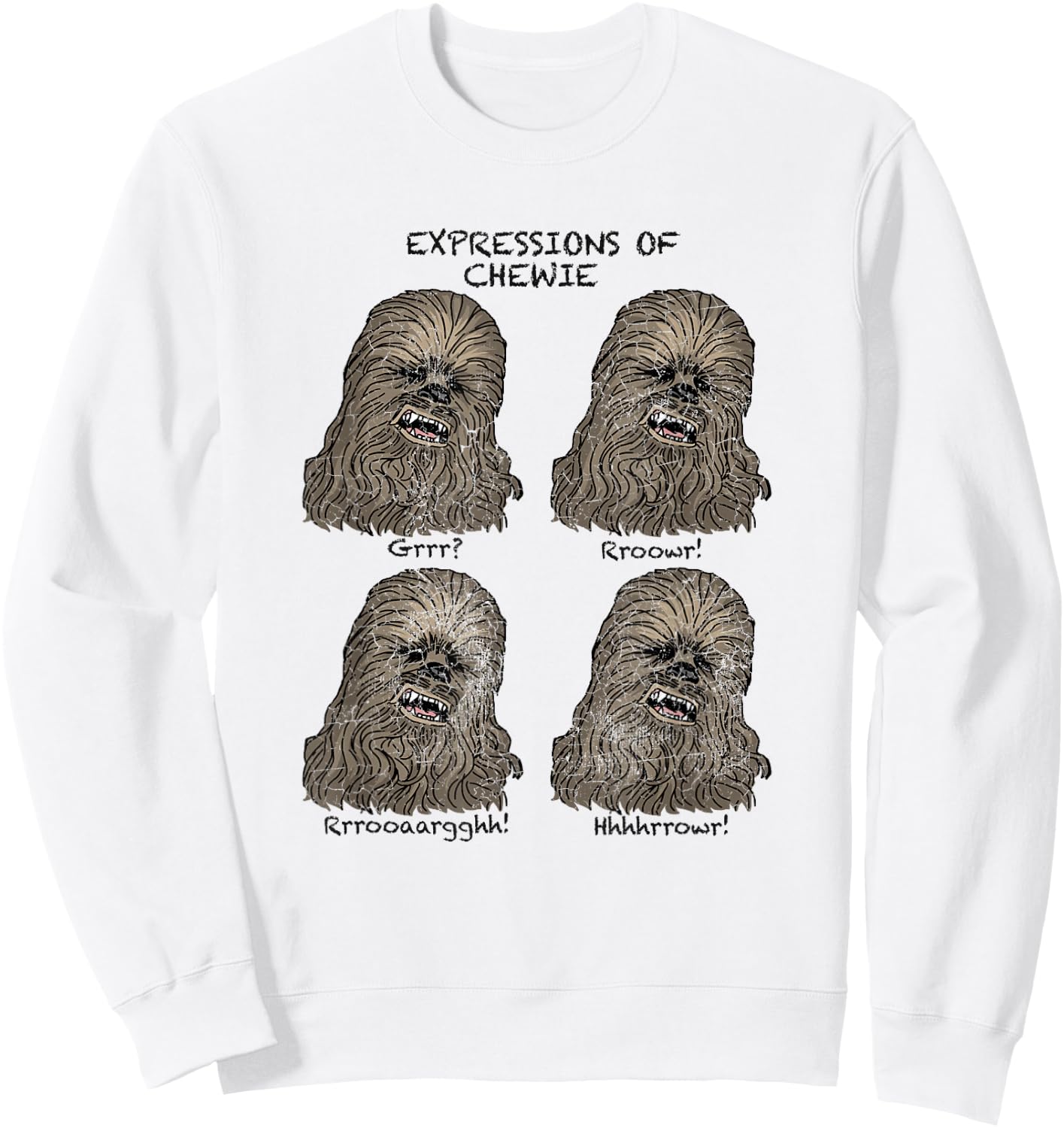 Star Wars Chewbacca Expressions Of Chewie Wookie Faces Sweatshirt - Sweatshirt | White