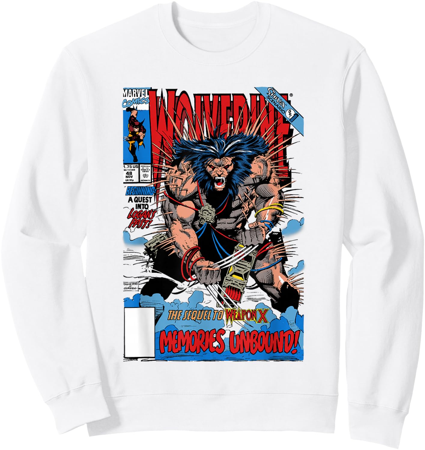 Marvel X-Men The Sequel To Weapon X Memories Unbound! Cover Sweatshirt - Sweatshirt | White