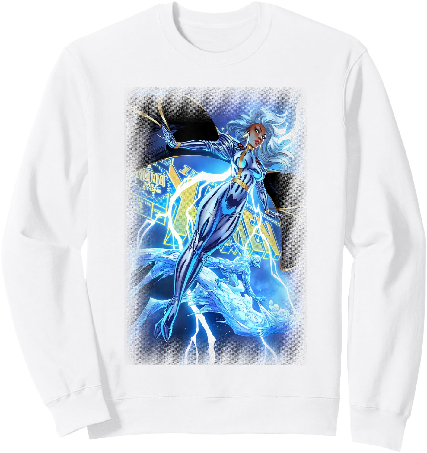 Marvel X-Men Storm & Iceman Epic Distressed Poster Sweatshirt - Sweatshirt | White