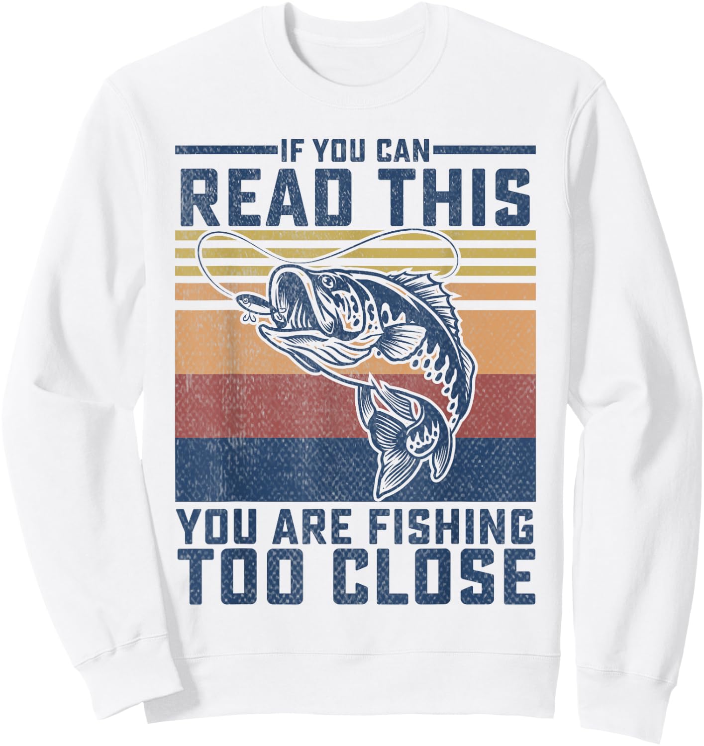 Funny Fishing Bass Fish Fisherman Gifts for Boys Kids Men Sweatshirt - Sweatshirt | White