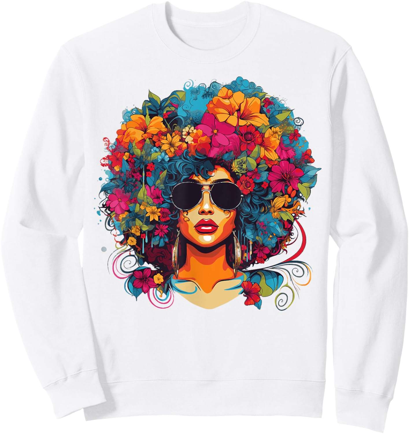 Afro Hair Natural Black History Pride Black Melanin Sweatshirt - Sweatshirt | White