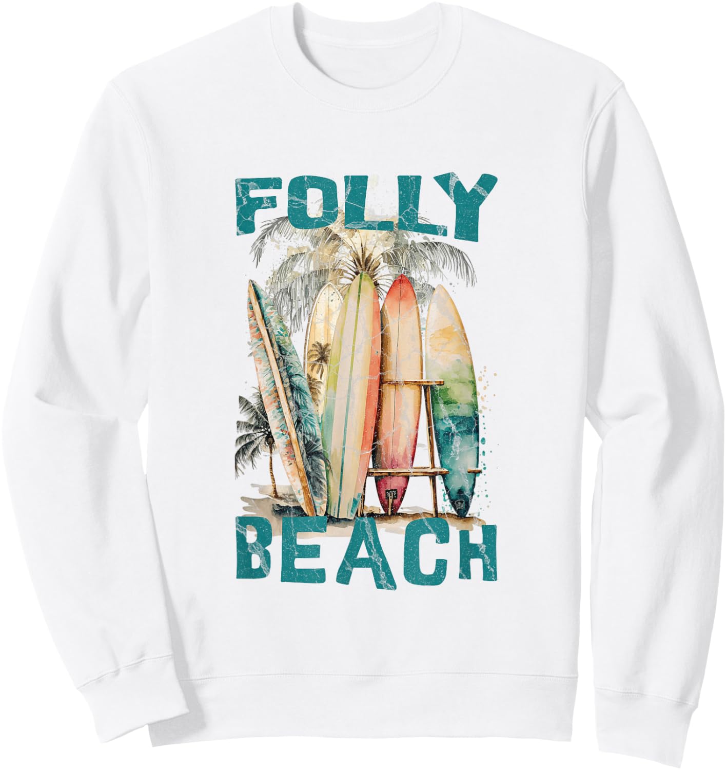 Folly Beach Men Women Girls Kids Sweatshirt - Sweatshirt | White