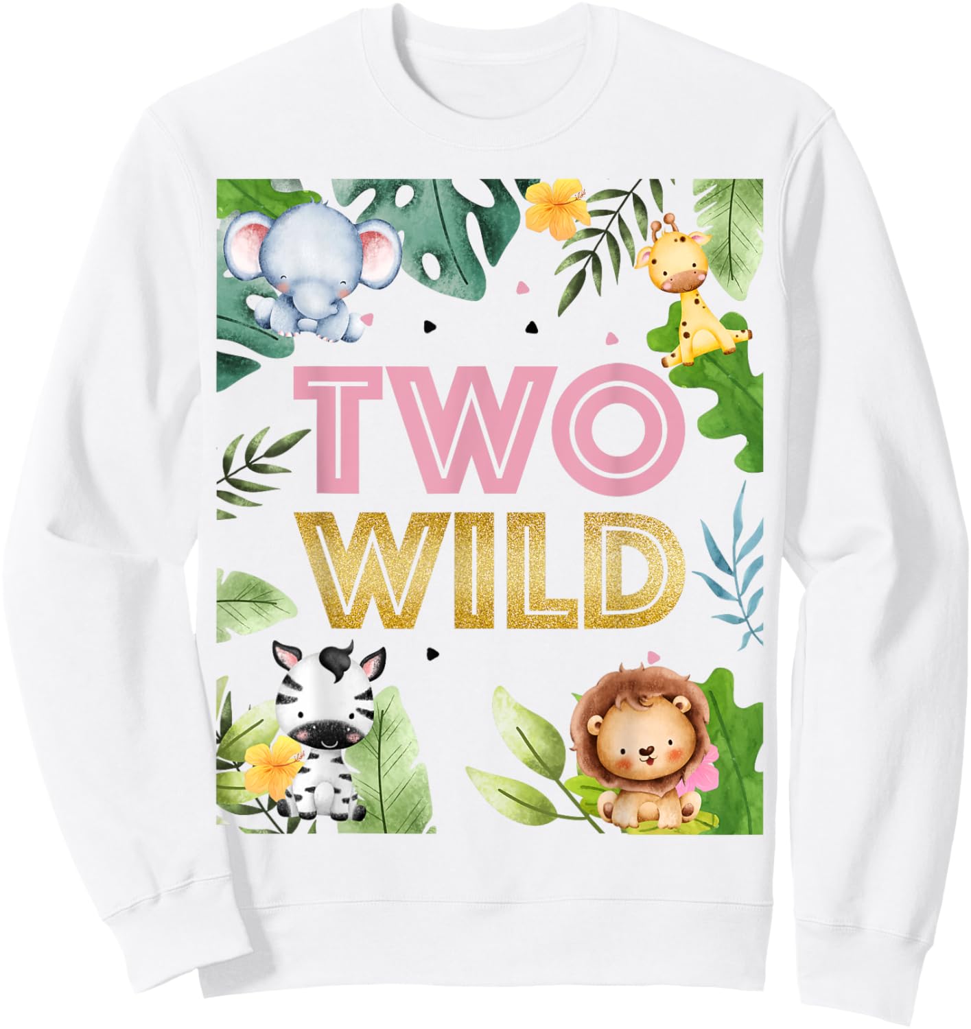 2nd Birthday Two Wild Second Bday Animal Party Sweatshirt - Sweatshirt | White