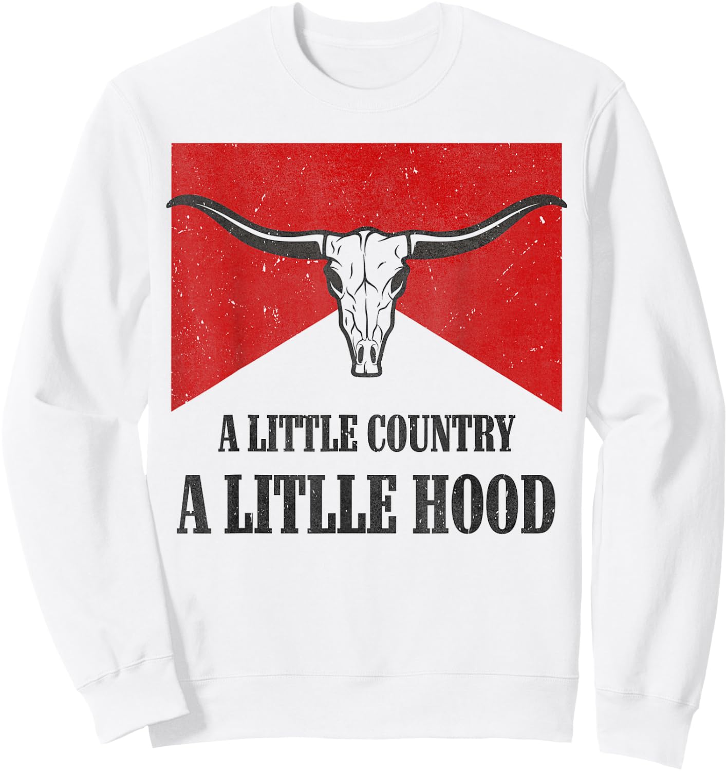 A Little Country A litlle Hood Vintage Western Rodeo Country Sweatshirt - Sweatshirt | White