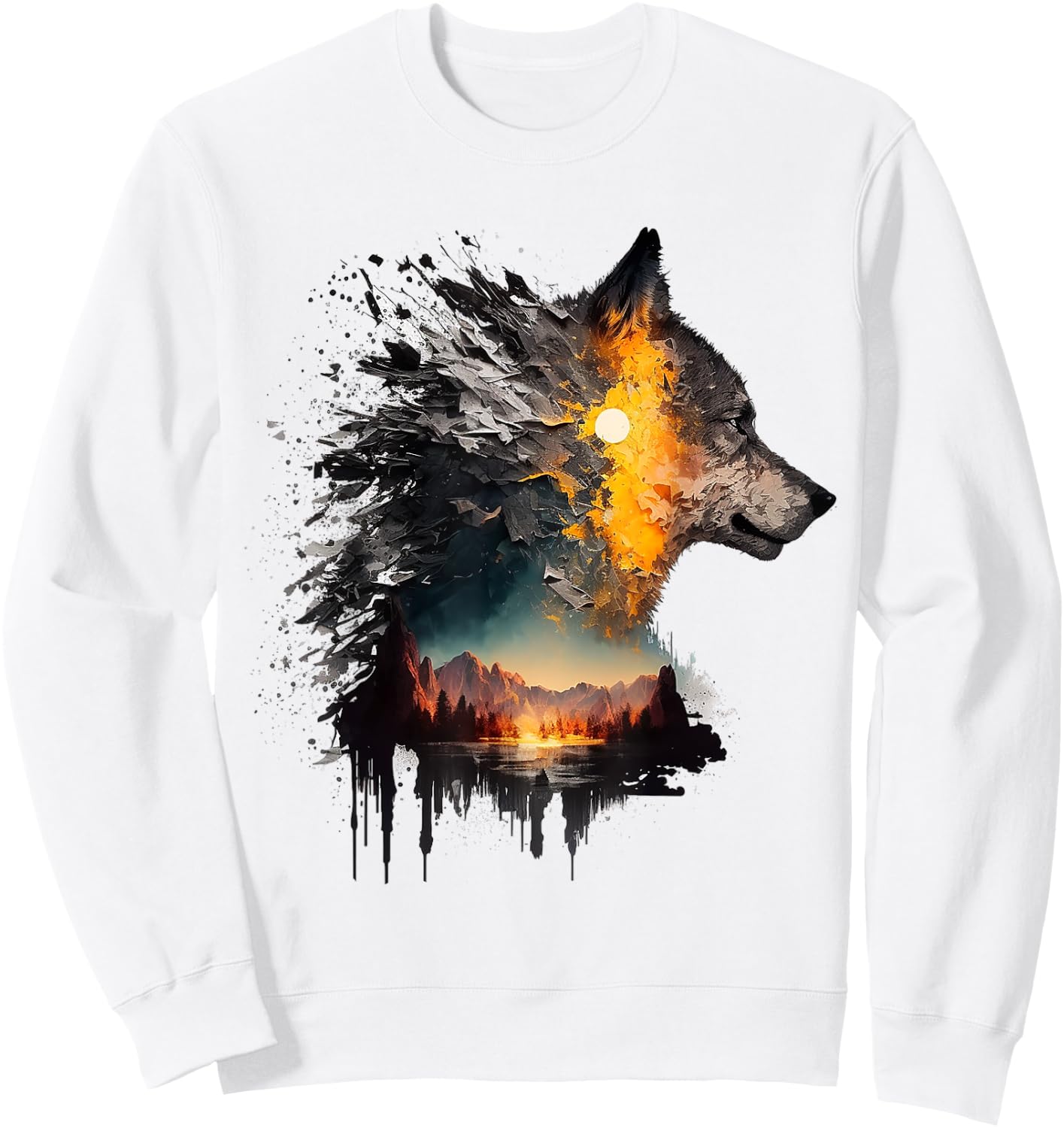 Wolf animal lovers, animal wolf Sweatshirt - Sweatshirt | White