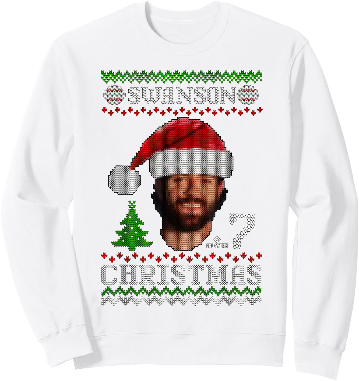 Dansby Swanson Chicago Baseball Christmas Sweater MLBPA Sweatshirt - Sweatshirt | White