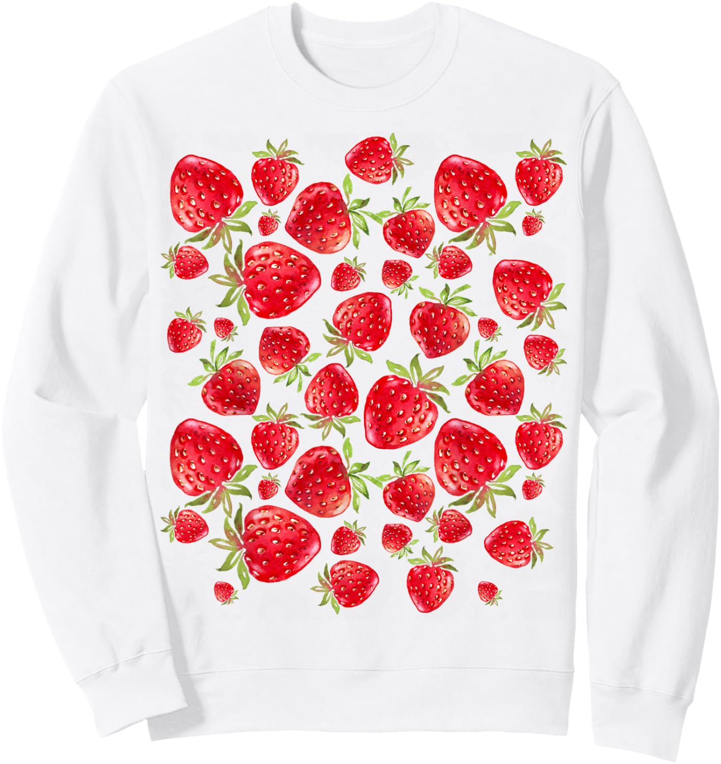 Strawberry Strawberries Farmhouse Style Pattern Sweatshirt - Sweatshirt | White