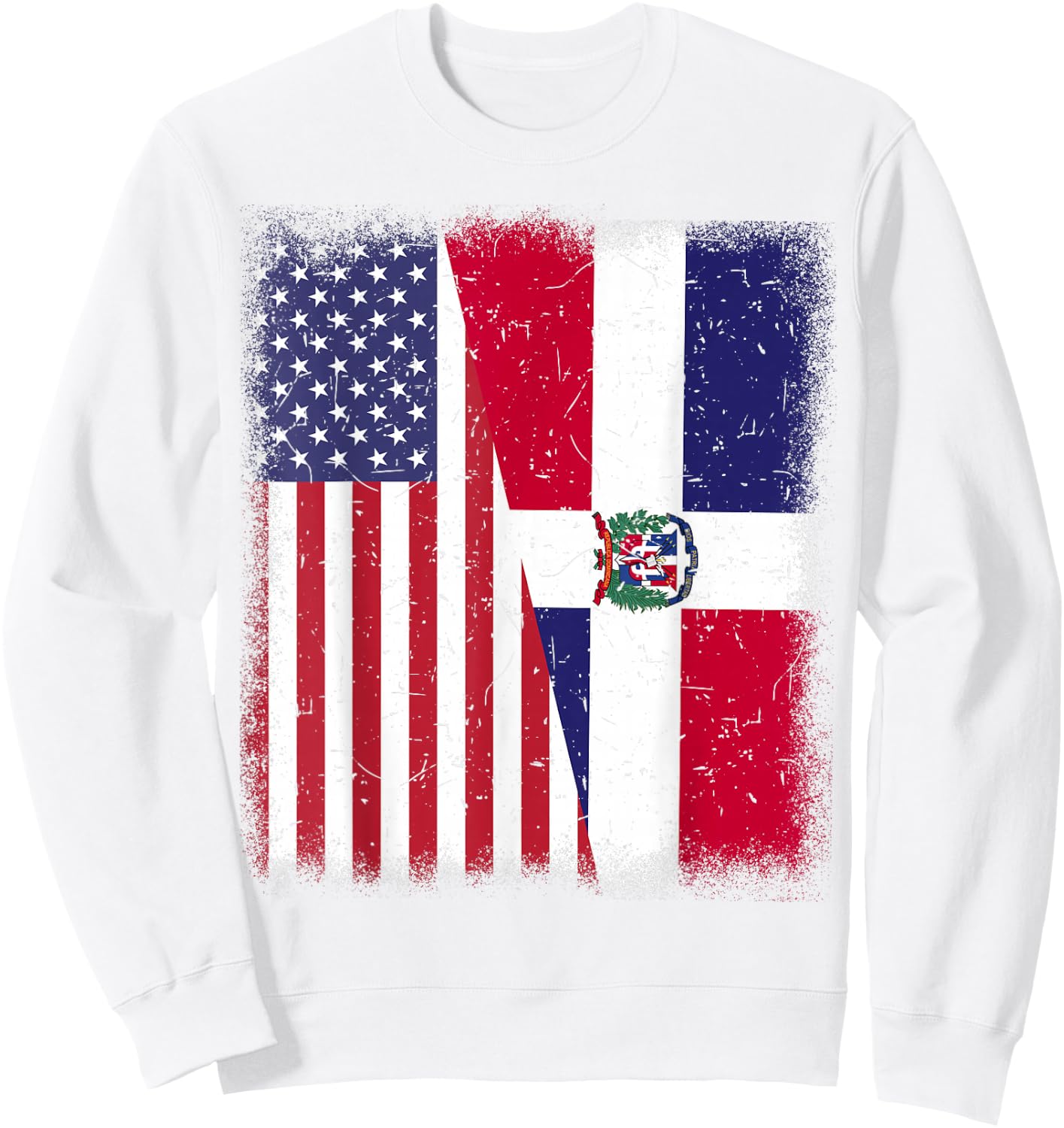 Dominican Republic American Flag Men Women Hispanic Heritage Sweatshirt - Sweatshirt | White