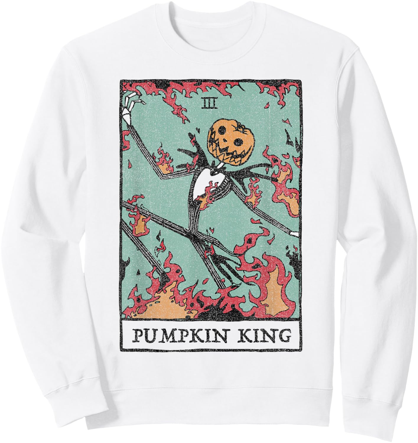 Disney The Nightmare Before Christmas Pumpkin King Tarot Sweatshirt - Sweatshirt | White