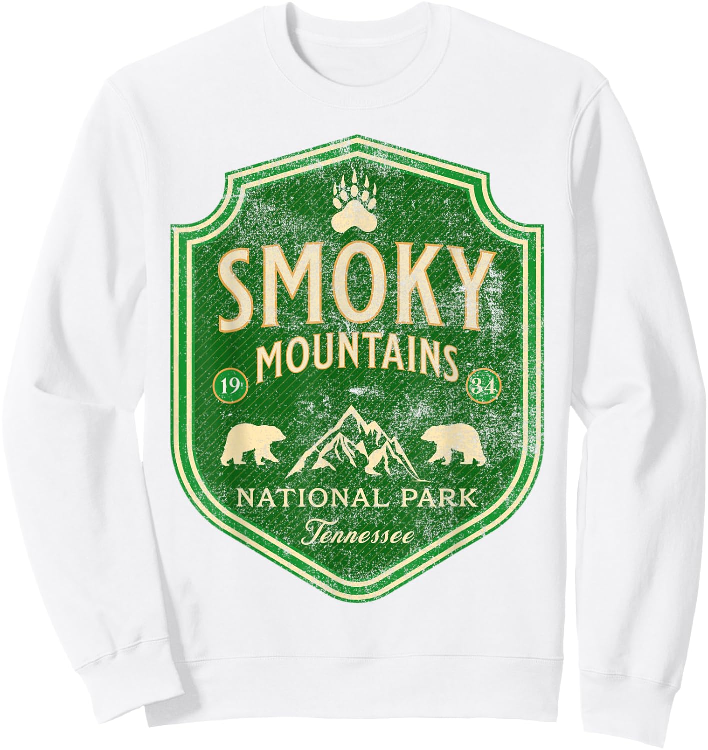 Great Smoky Mountains Nature Hiking Bear Outdoors Mountain Sweatshirt - Sweatshirt | White