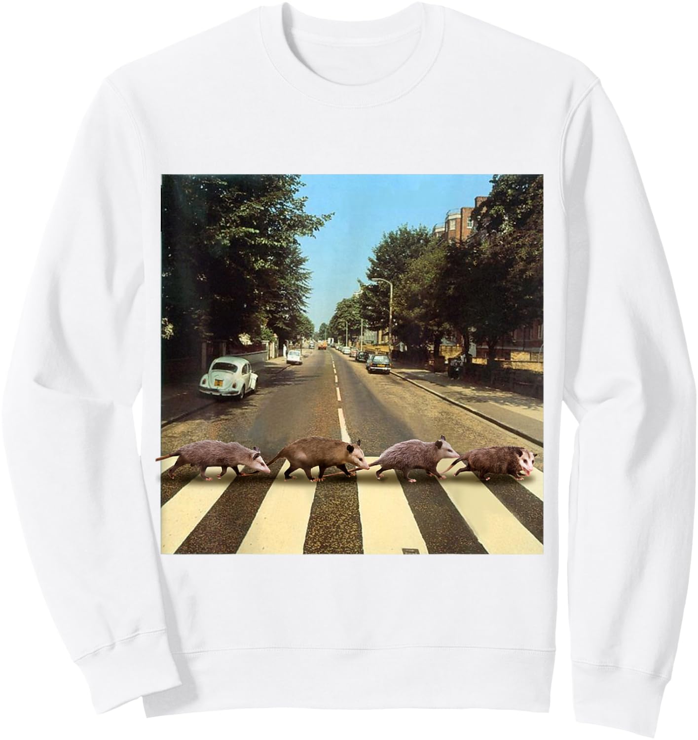 Possums Road Crossing Parody Opposum Lover Sweatshirt - Sweatshirt | White