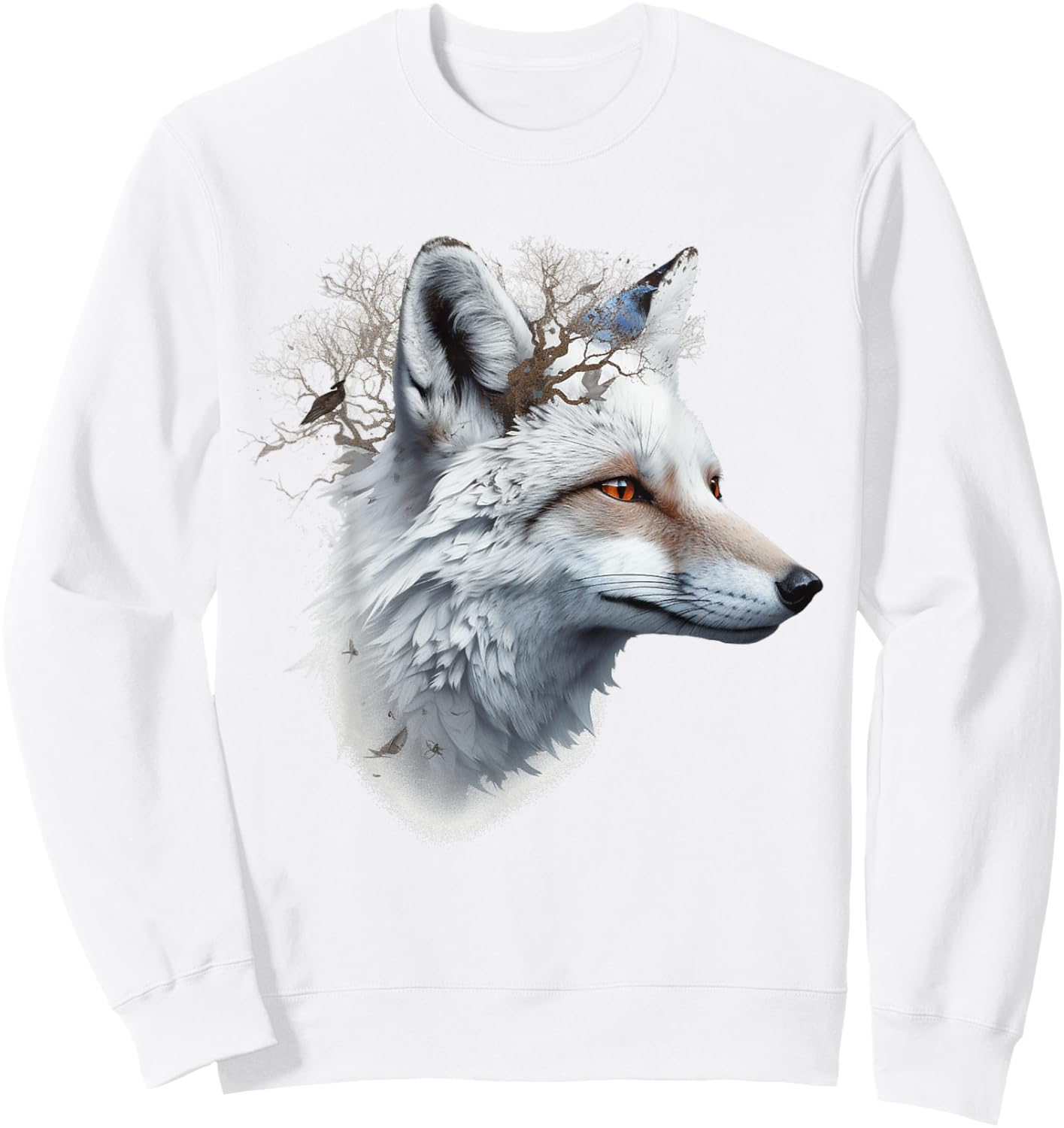 Fox Animal Art - Artwork Fox Sweatshirt - Sweatshirt | White