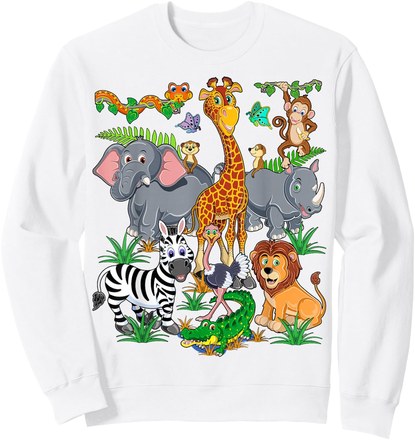 Cute Zoo Animal for Kids Day At The Zoo-Kids Safari Birthday Sweatshirt - Sweatshirt | White